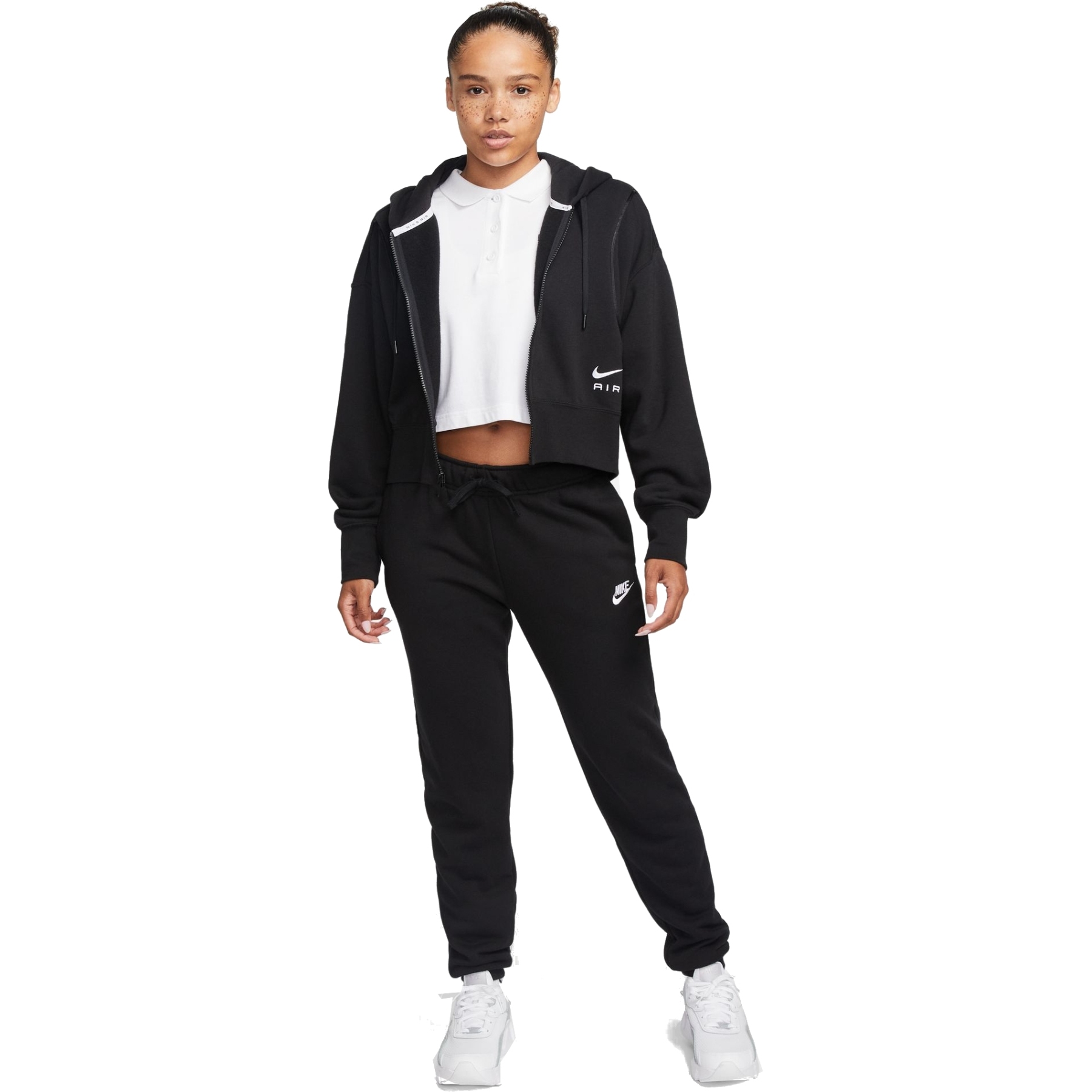 Nike Sportswear Club Fleece Mid-Rise Pants Women - black/white DQ5191-010