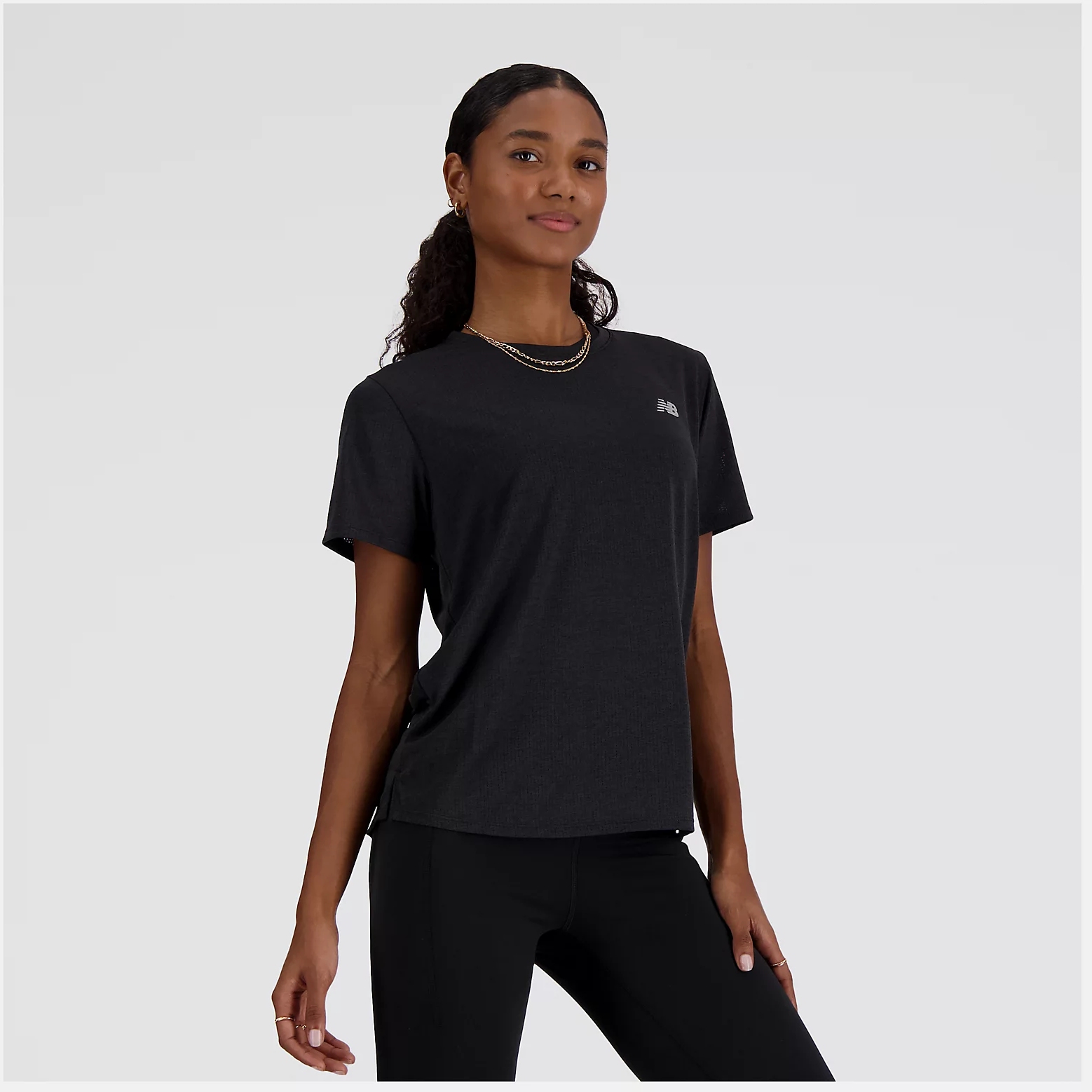 New Balance Athletics T-Shirt Women - Black Heather | BIKE24
