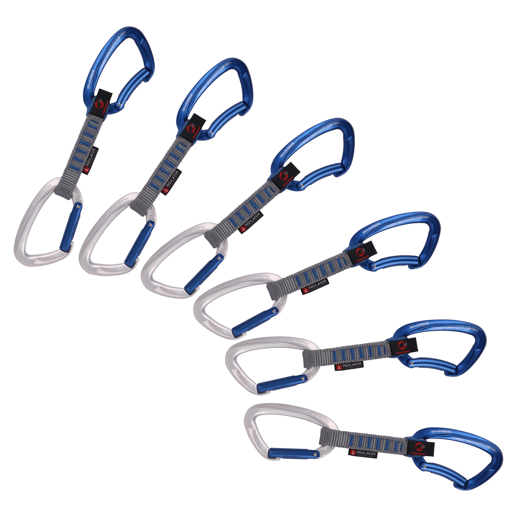 Picture of Mammut Crag Keylock 10 cm Indicator Quickdraw Set - 6-Pack - silver-ultramarine