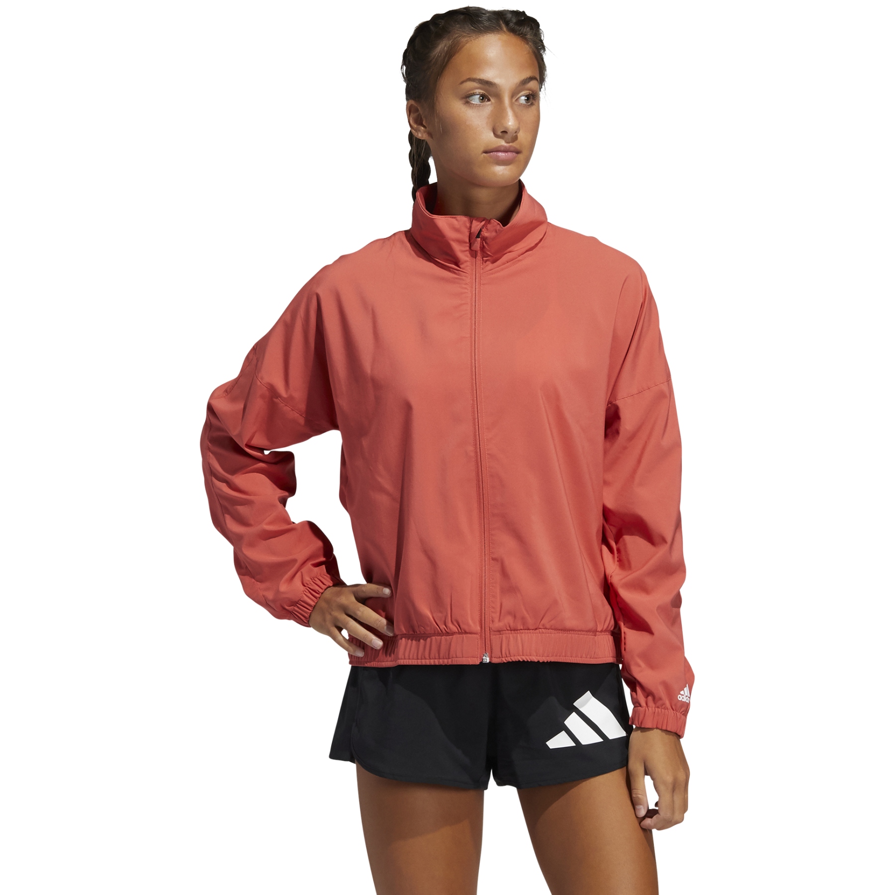 Picture of adidas Women&#039;s 3 Bar Logo Warm-Up Sports Jacket - crew red/white GL0694