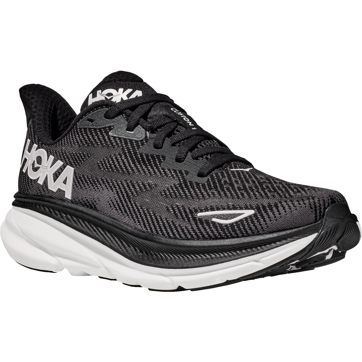 Picture of Hoka Clifton 9 Running Shoes - black / white