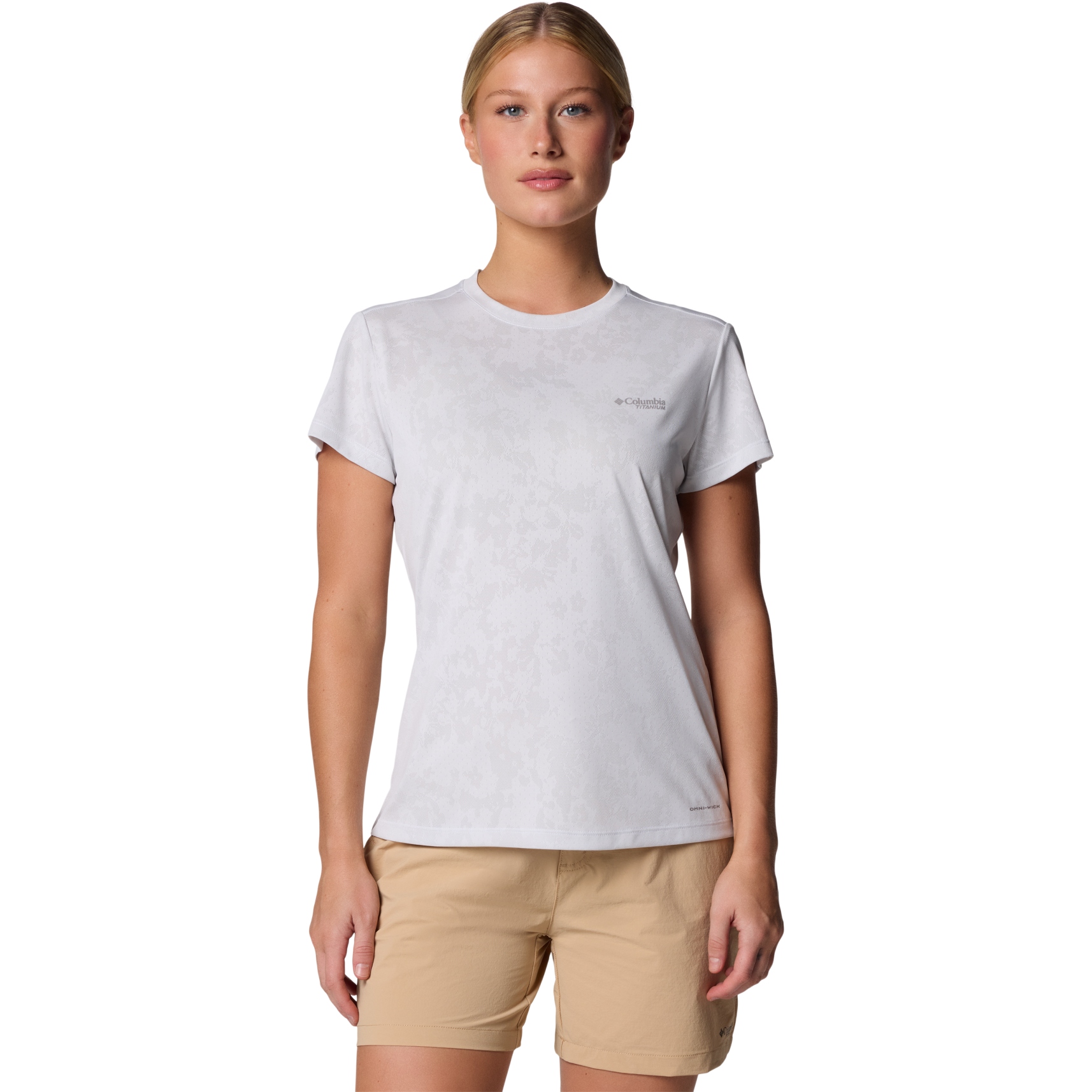 Produktbild von Columbia Bluebird Canyon Crew T-Shirt Damen - White Popflorid Jacquard