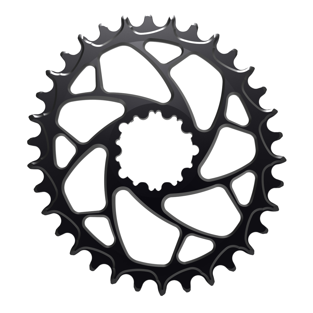 Productfoto van Alugear ELM Narrow Wide Boost Chainring - Oval - for 1x SRAM 3-Bolt Direct Mount