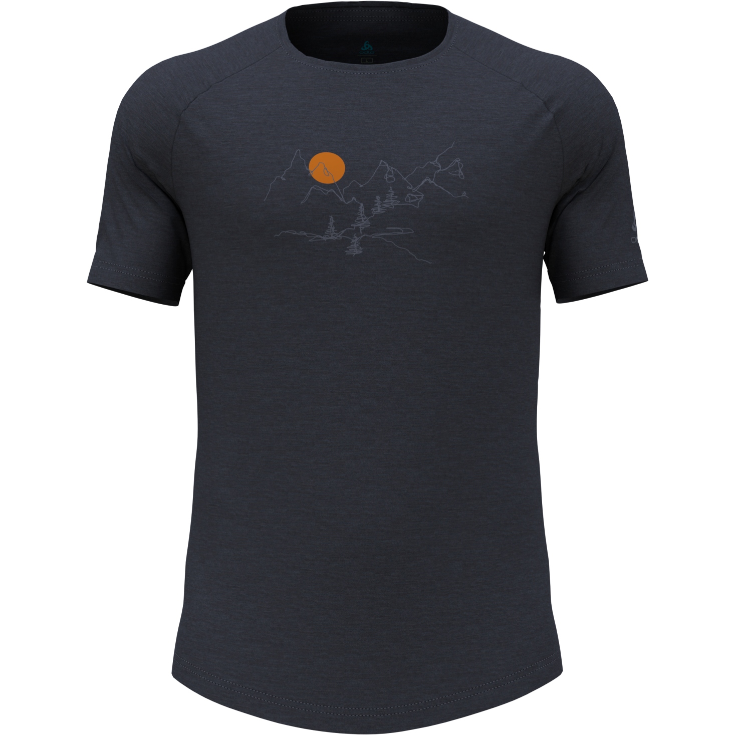 Odlo Men's Ascent Performance Wool 130 Landscape T-Shirt - india ink ...