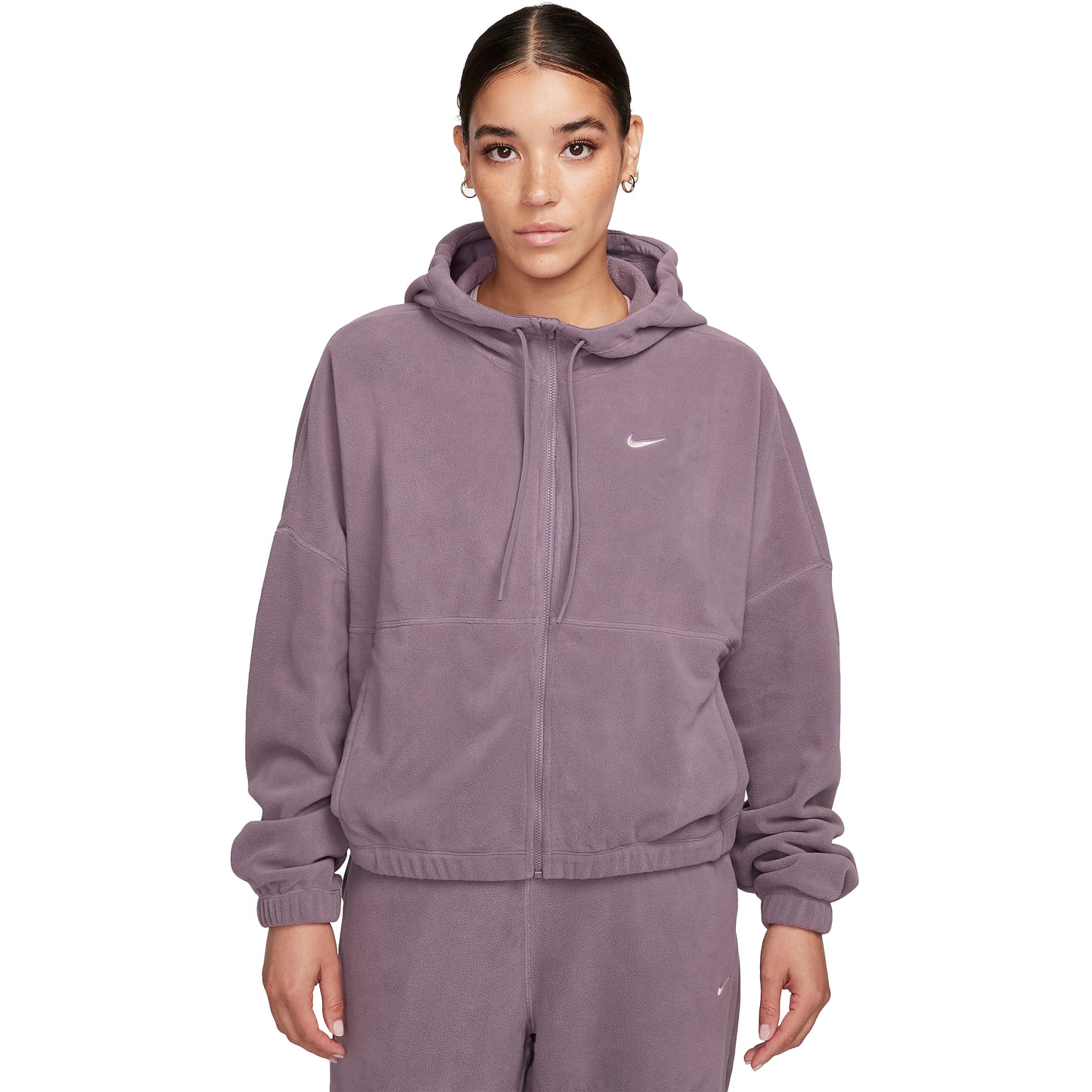Productfoto van Nike Therma-FIT One Fleece Oversized Jas met Capuchon Dames - violet dust/pale ivory FB5638-536
