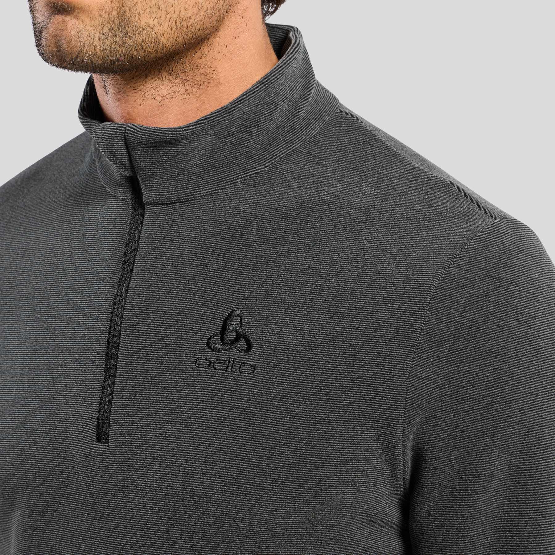 Odlo Roy 1/2 Zip Mid Layer Pulover Men - shale grey - black