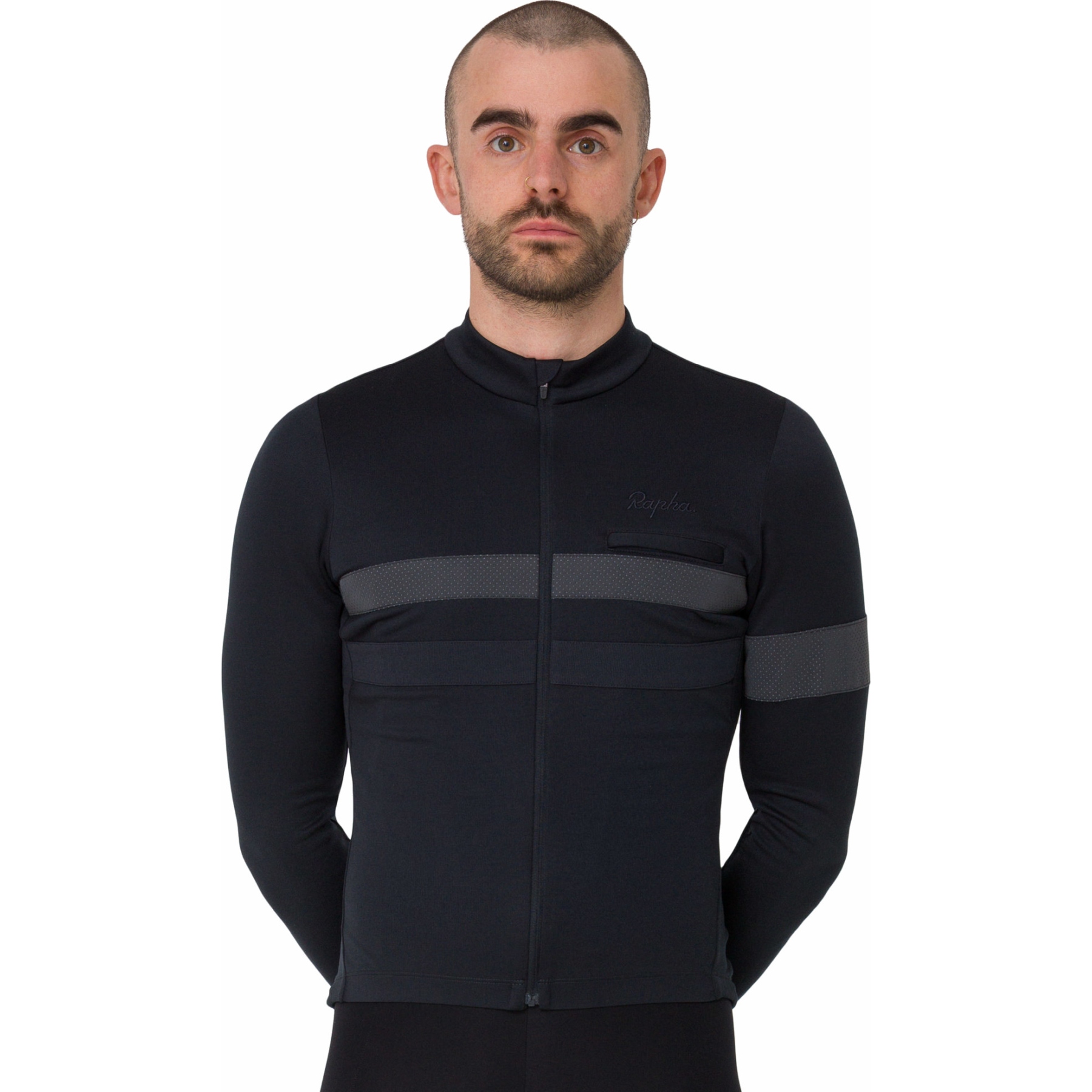 Rapha Brevet Long Sleeve Jersey Men - black/black | BIKE24