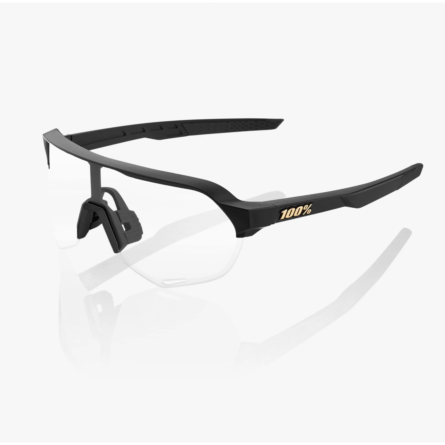 100% S2 Brille - Mirror Lens - Matte Black / Soft Gold + Clear