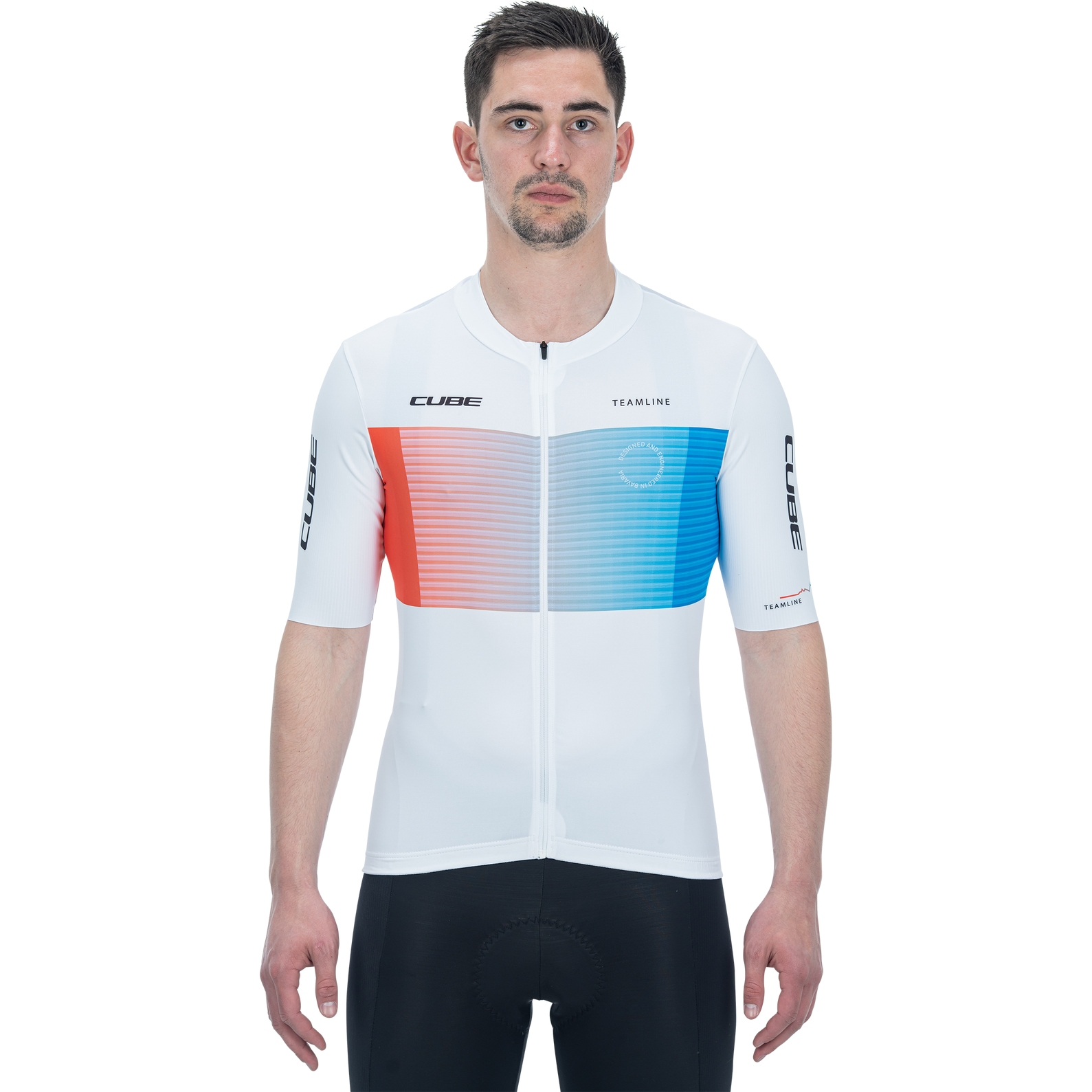 Picture of CUBE TEAMLINE Shortsleeve Jersey Men - white&#039;n&#039;blue&#039;n&#039;red