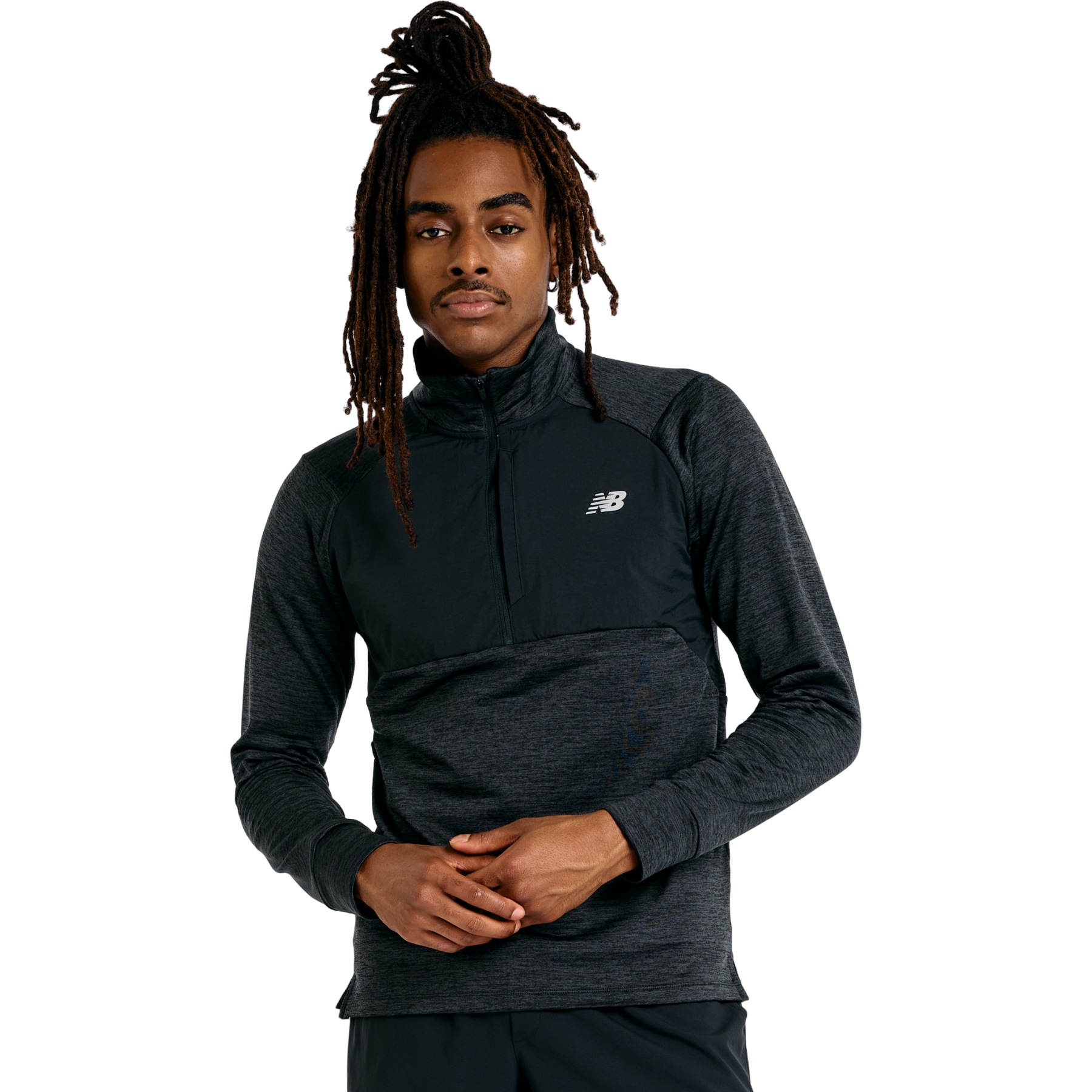 Produktbild von New Balance NB Heat Grid 1/2 Zip Langarmshirt Herren - Black