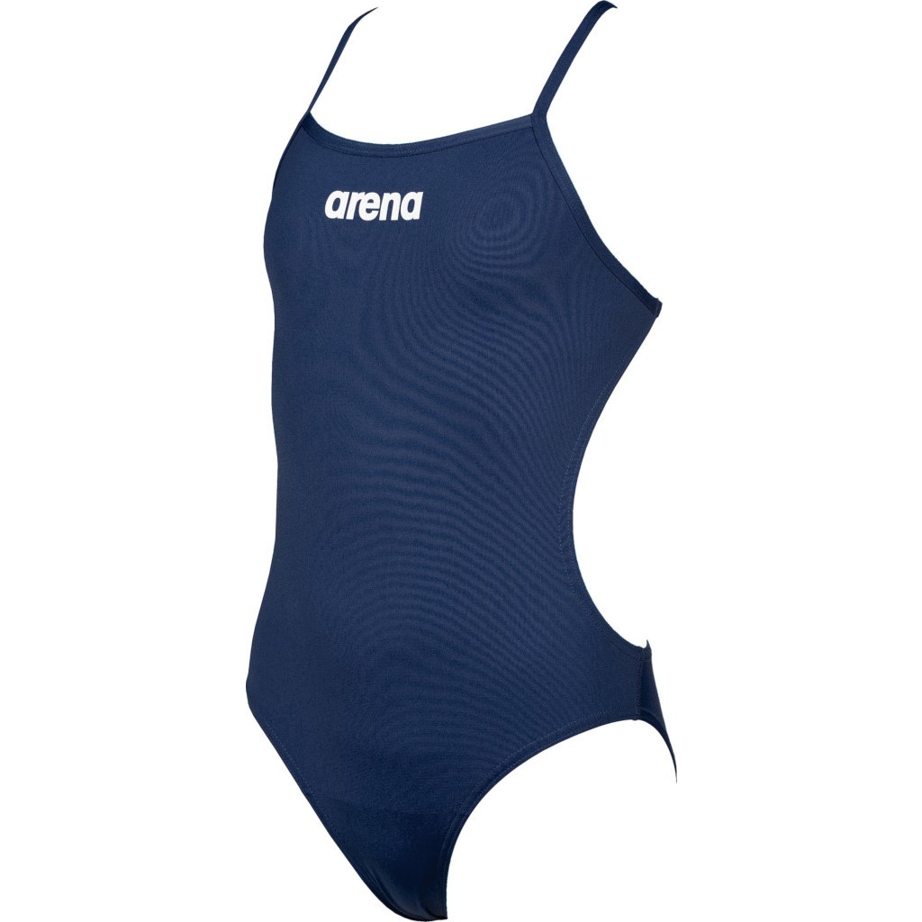 Picture of arena Solid Lighttech Girls&#039; Swim Suit - Navy-White