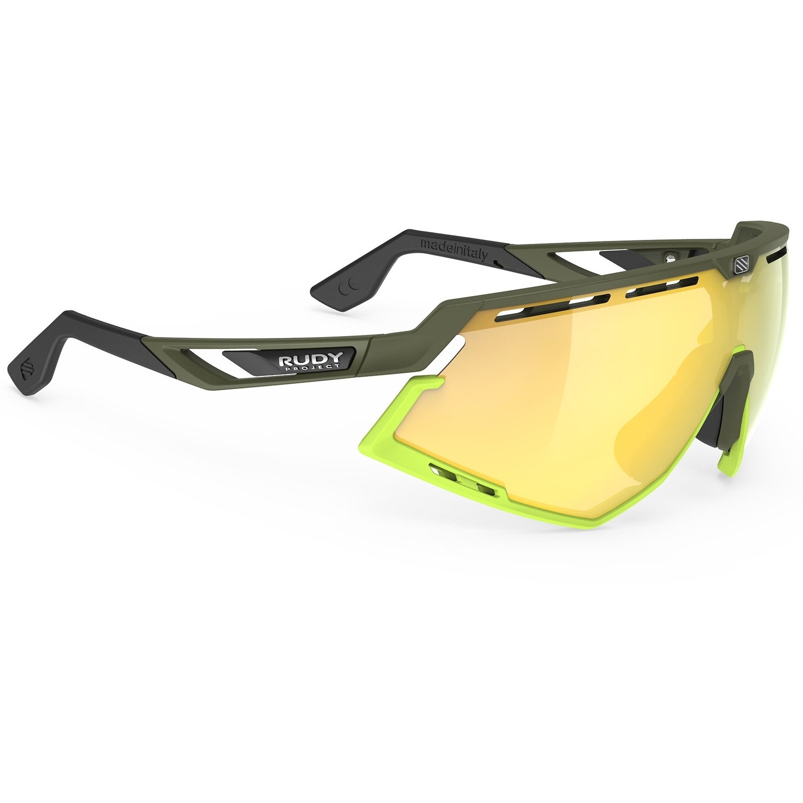 Produktbild von Rudy Project Defender Brille - Olive Matte/Multilaser Yellow