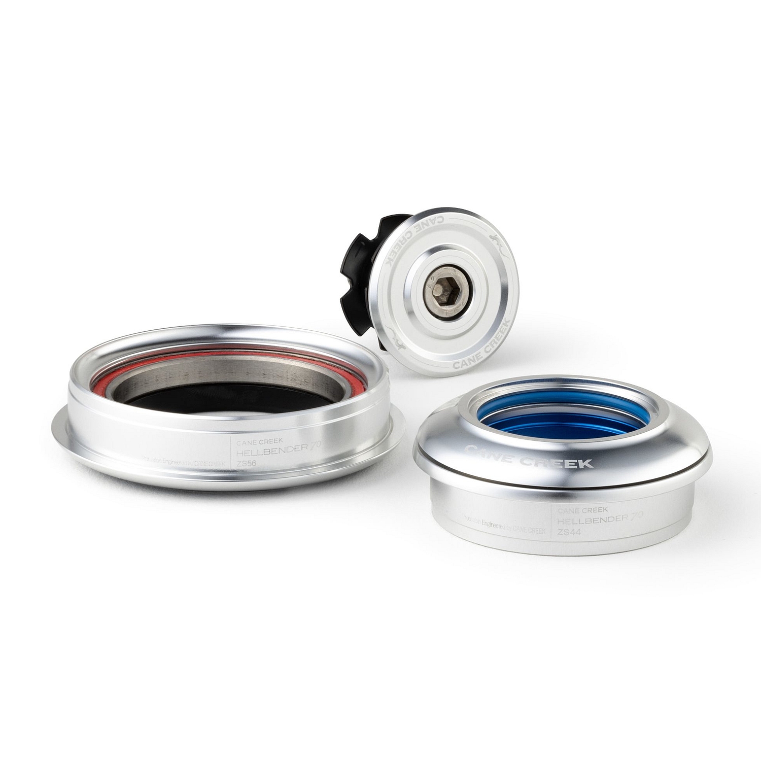 Produktbild von Cane Creek Hellbender 70 Mid-Range Steuersatz - Tapered - ZS44/28.6 | ZS56/40 - silber