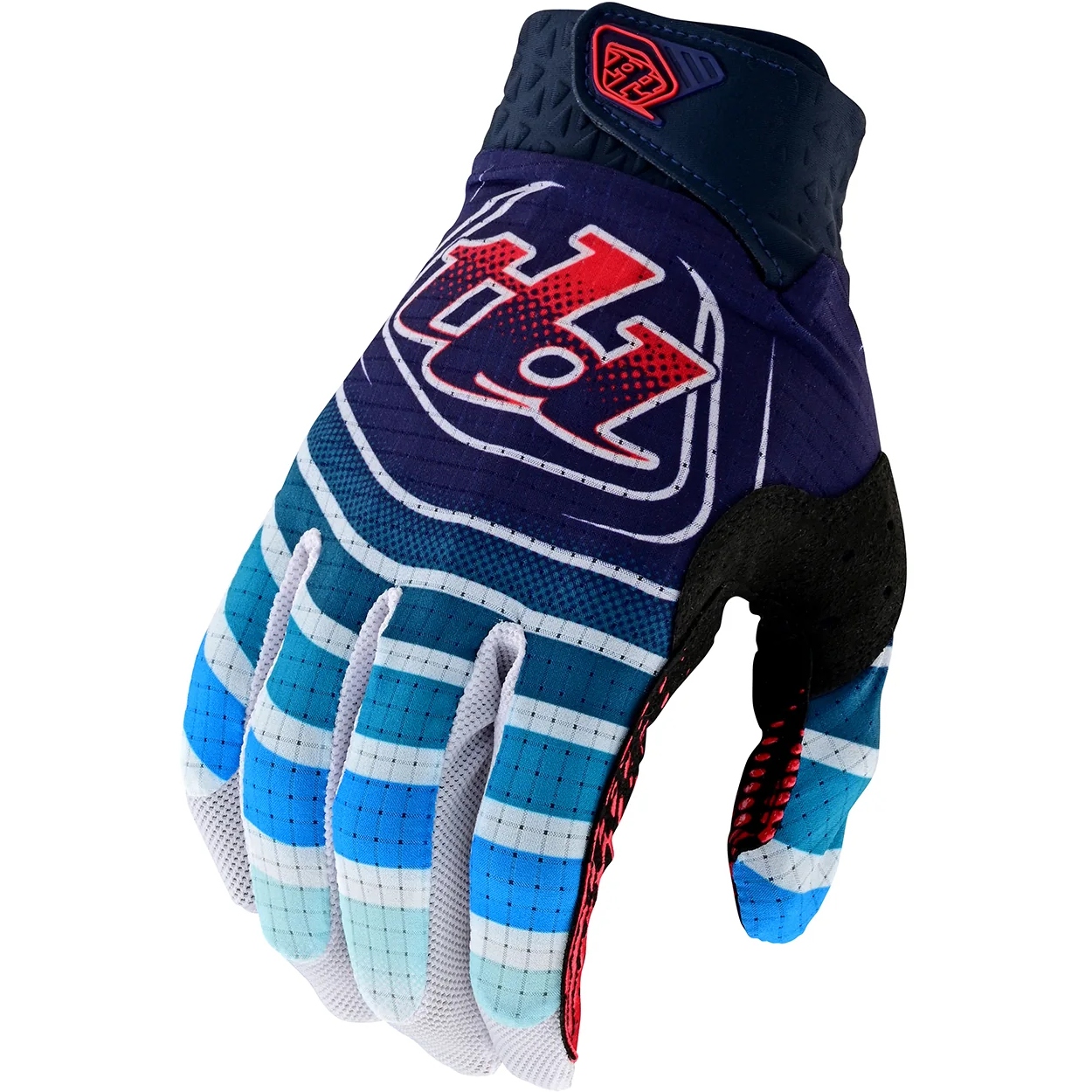 Image of Troy Lee Designs Youth Air Gloves - Wavez Navy/Red