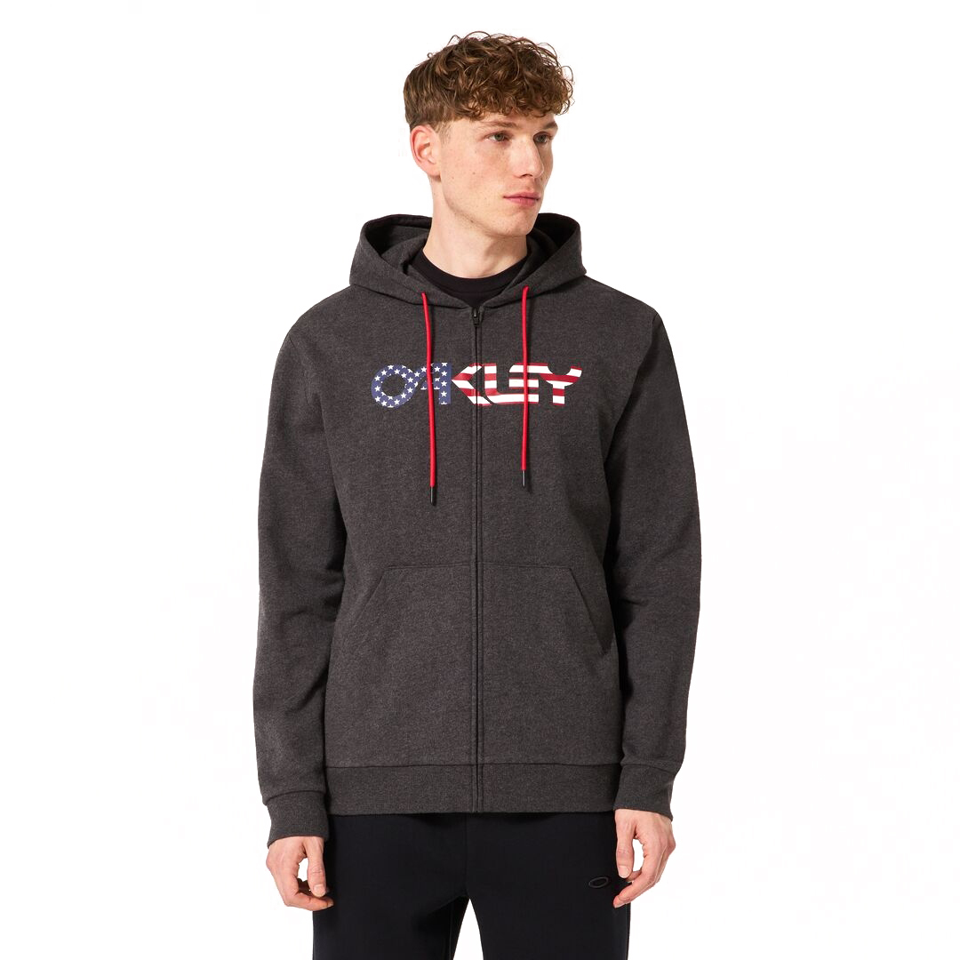 Produktbild von Oakley Teddy Kapuzenjacke Herren - Dark Grey Heather/American Flag