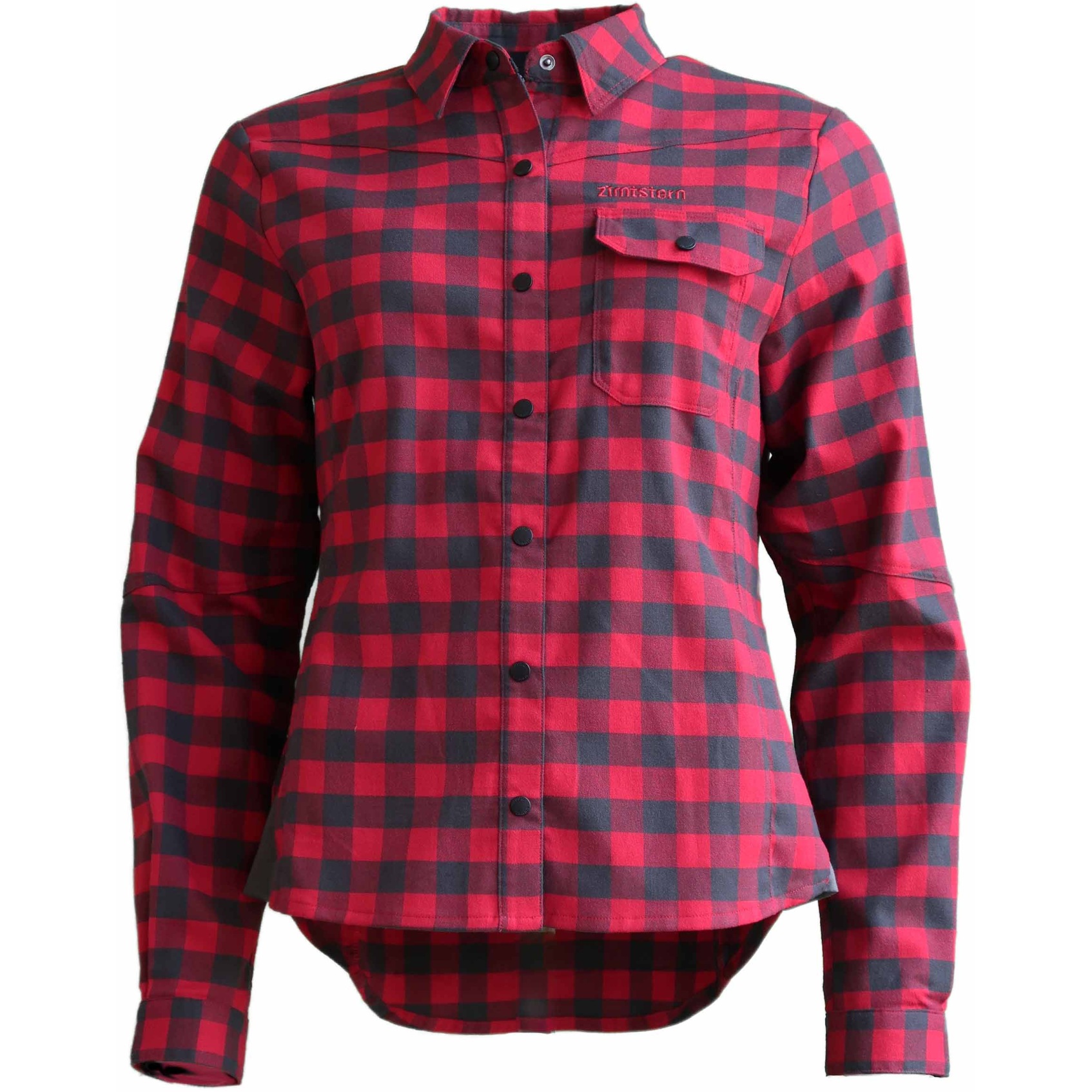 Picture of Zimtstern Timbaz Women&#039;s Longsleeve Flannel-Shirt - Jester Red/Pirate Black
