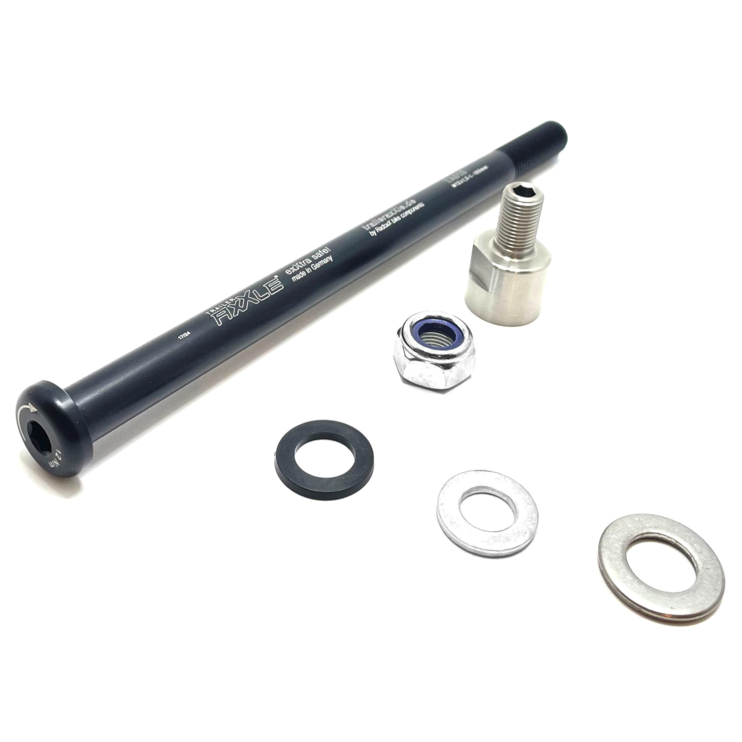 Kuva tuotteesta Radoxx Components Trailer AxXle Steekas - Pyörän Lastenkuljetuskärry| 12x148mm - M12x1.5 | 168mm | TA018