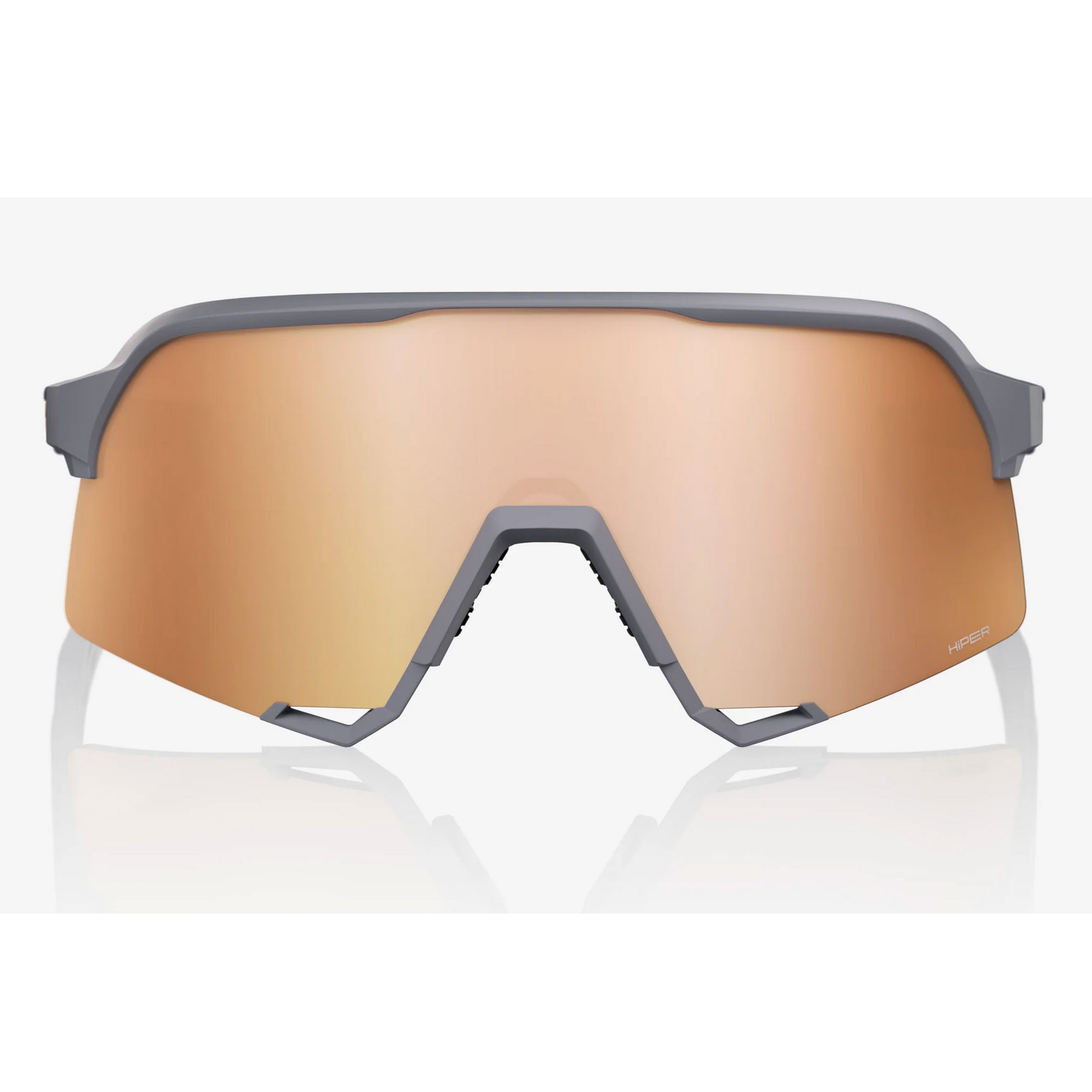 100% S3 Glasses - Soft Tact Grey - HiPER Copper Mirror | Clear