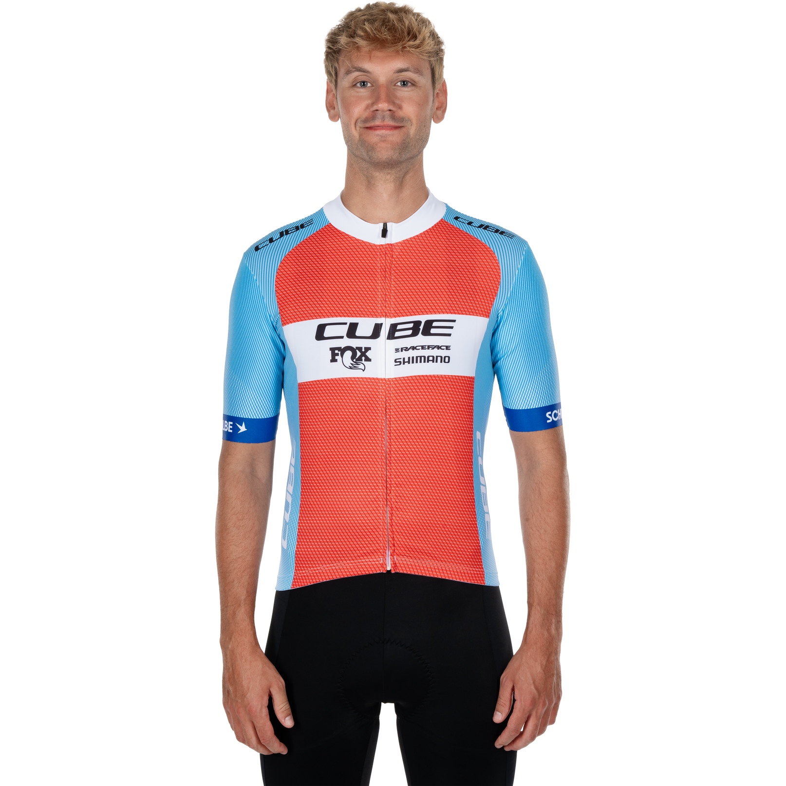 Produktbild von CUBE X Factory Racing Road/XC Kurzarmtrikot Herren - blue´n´orange