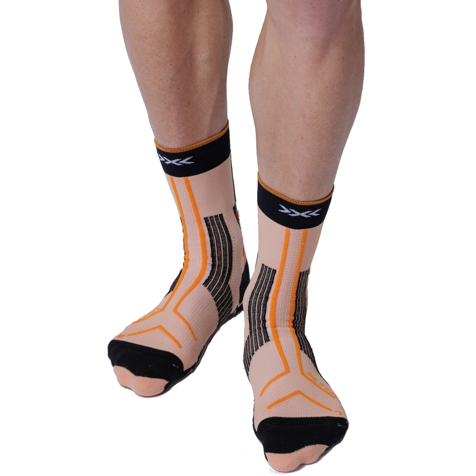 Photo produit de X-Socks Chaussettes - Trailrun Expert Crew - fresh peach/x black/blazing orange