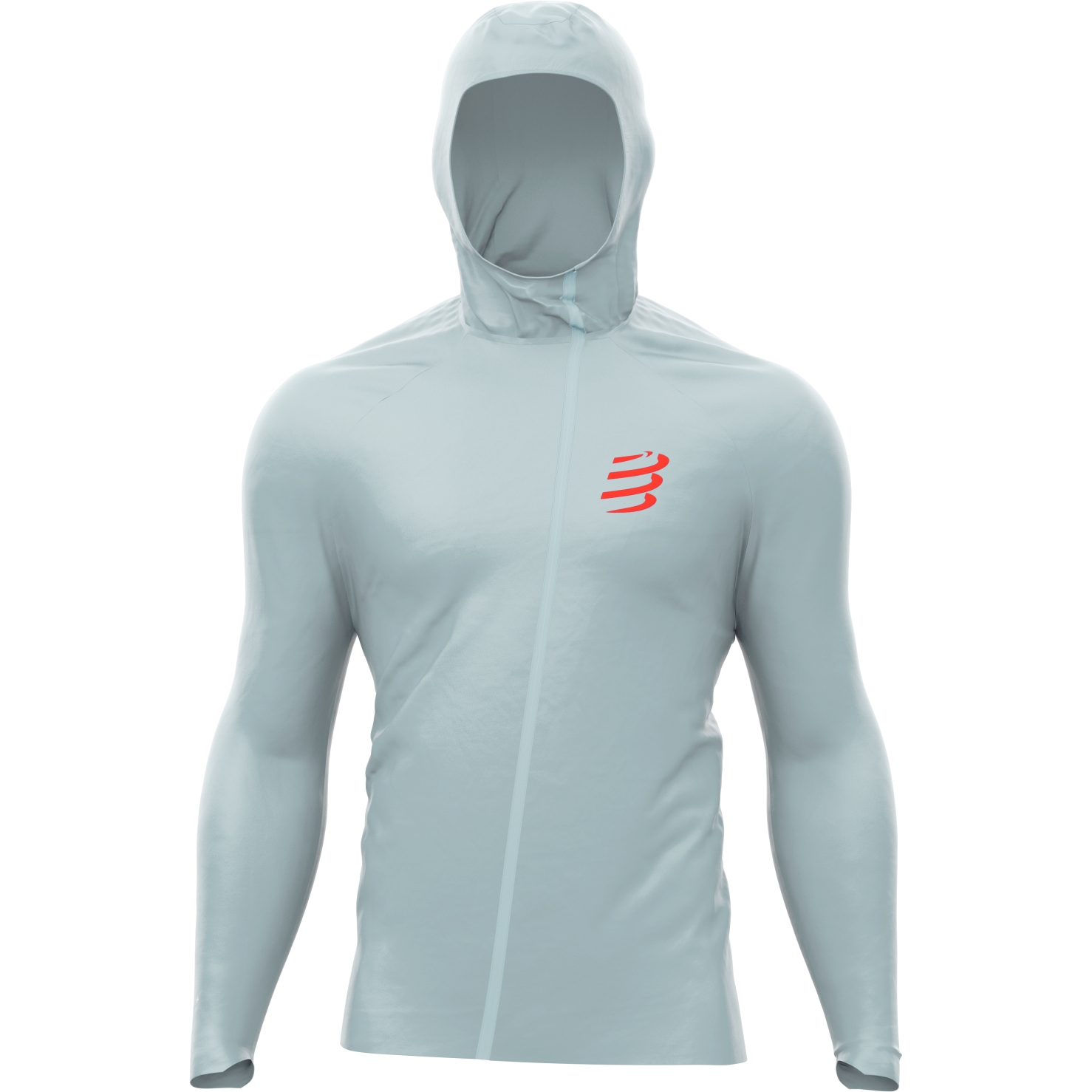 Produktbild von Compressport Hurricane Waterproof 10/10 Jacke Unisex - grey dawn/fluo red