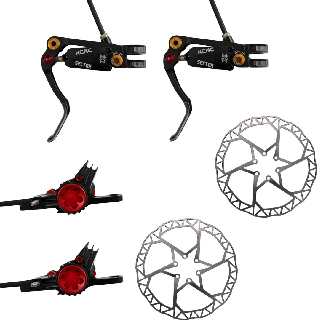 Picture of KCNC Sector PM/PM Disc Brake Set - FW + RW - black