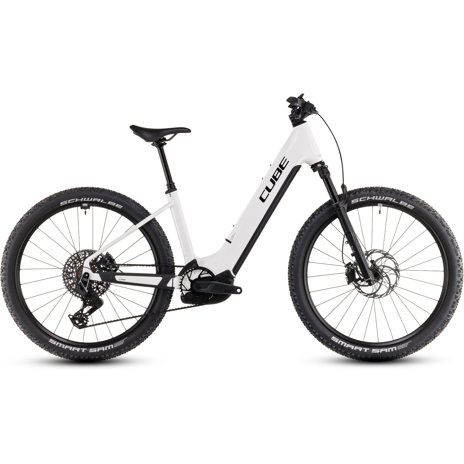 Picture of CUBE REACTION HYBRID SLT 800 - Easy Entry Electric Mountain Bike - 2025 - 27.5&quot; - metallicwhite / black