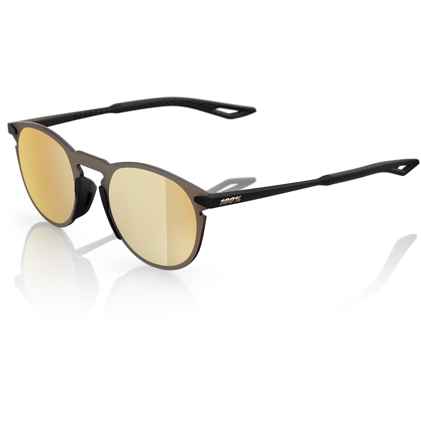 Kuva tuotteesta 100% silmälasit - Legere Round - Matte Black / HiPER Gold 24K Mirror