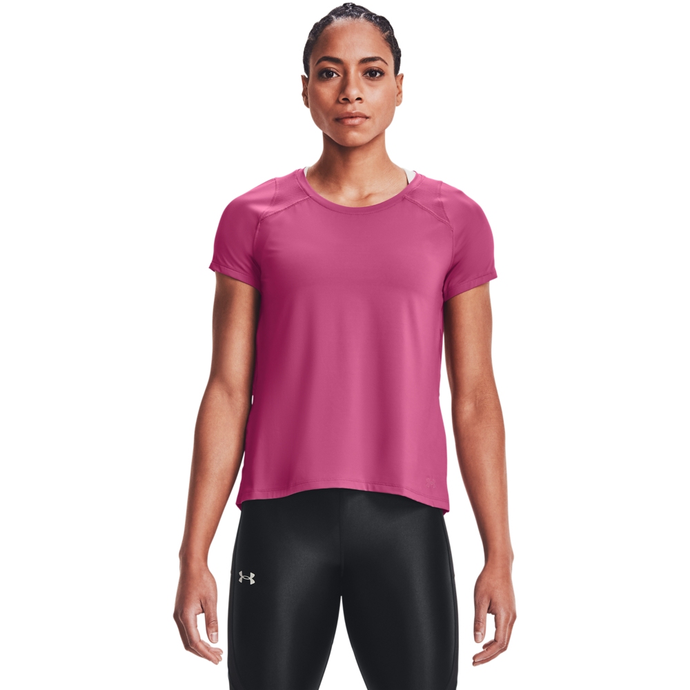 Productfoto van Under Armour UA Iso-Chill Run T-Shirt Dames - Pink Quartz/Pink Quartz/Halo Gray