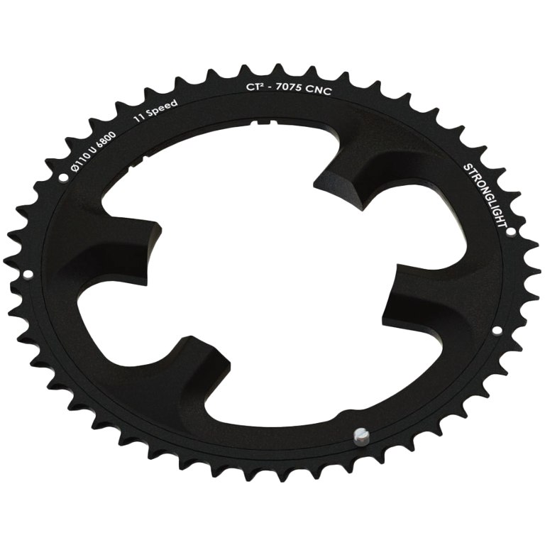 Image of Stronglight Road Chainring CT2 E-Shifting - 4-Arm - 110mm - for Shimano Ultegra 6800 DI2 - black