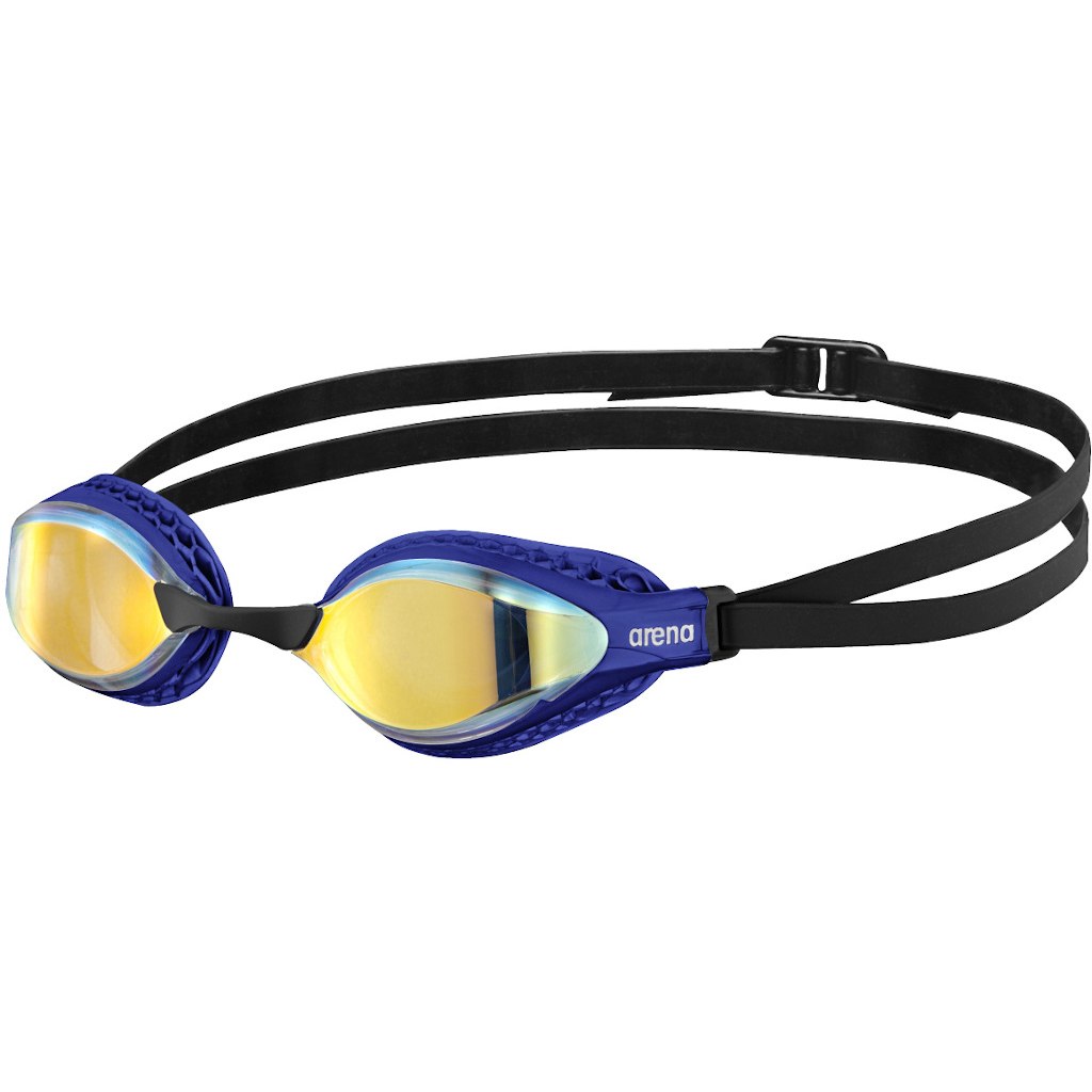 Picture of arena Airspeed Mirror Swimming Goggles - Yellow Copper - Blue