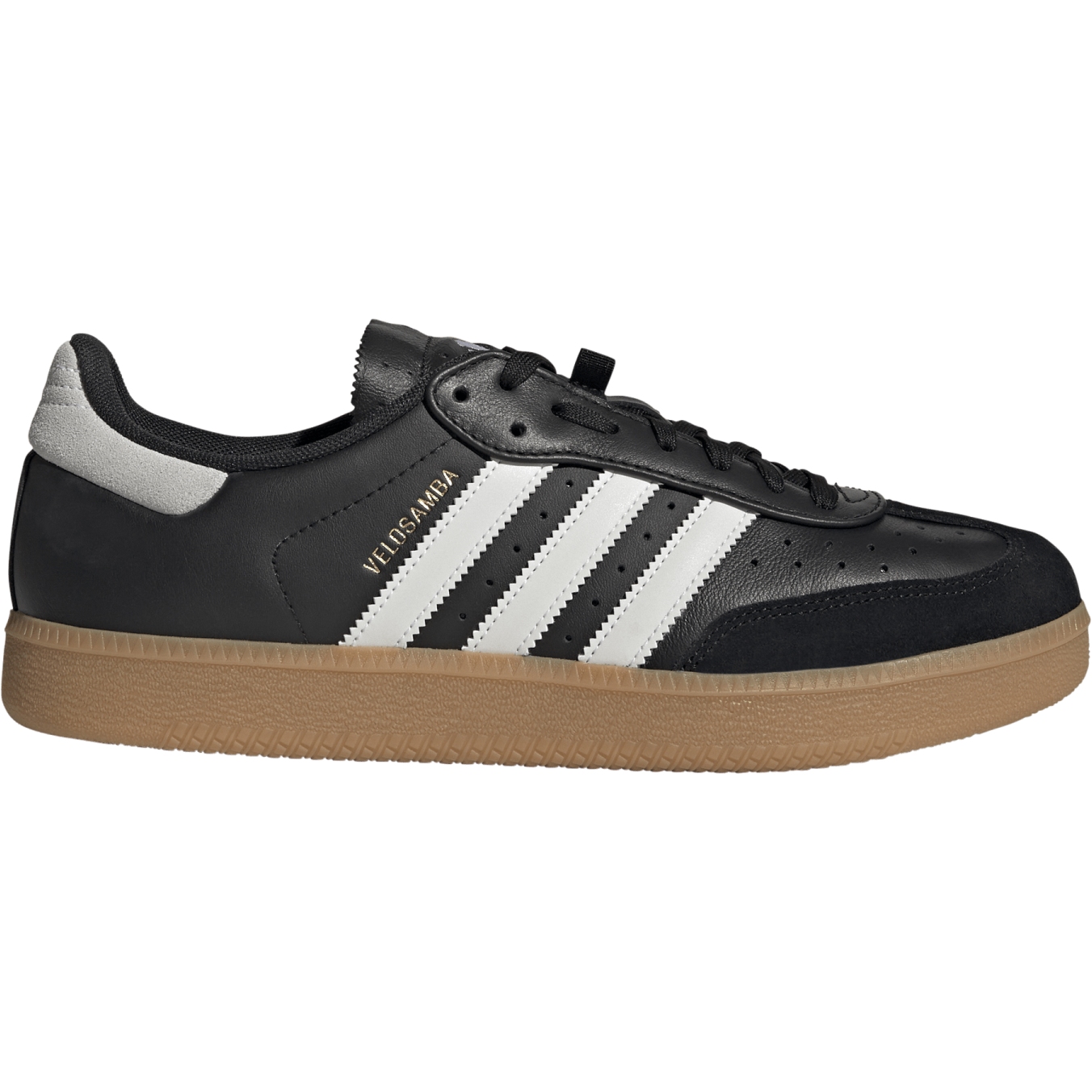 adidas Velosamba Leather Cycling Shoes Men - core black/cloud white/gold  metal JQ9177 | BIKE24