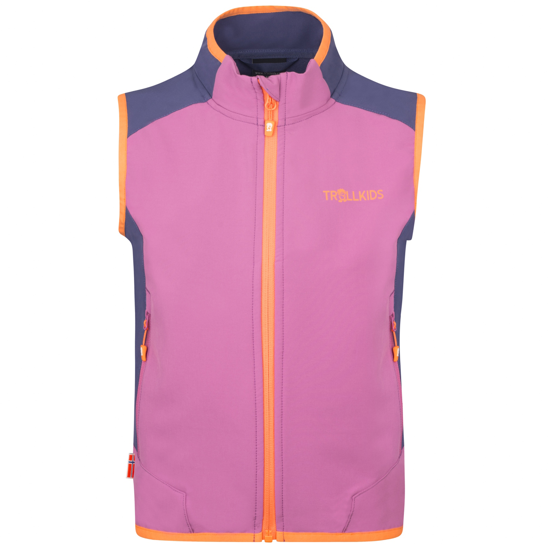 Productfoto van Trollkids Balestrand Vest Kinderen - Mallow Pink/Violet Blue/Papaya