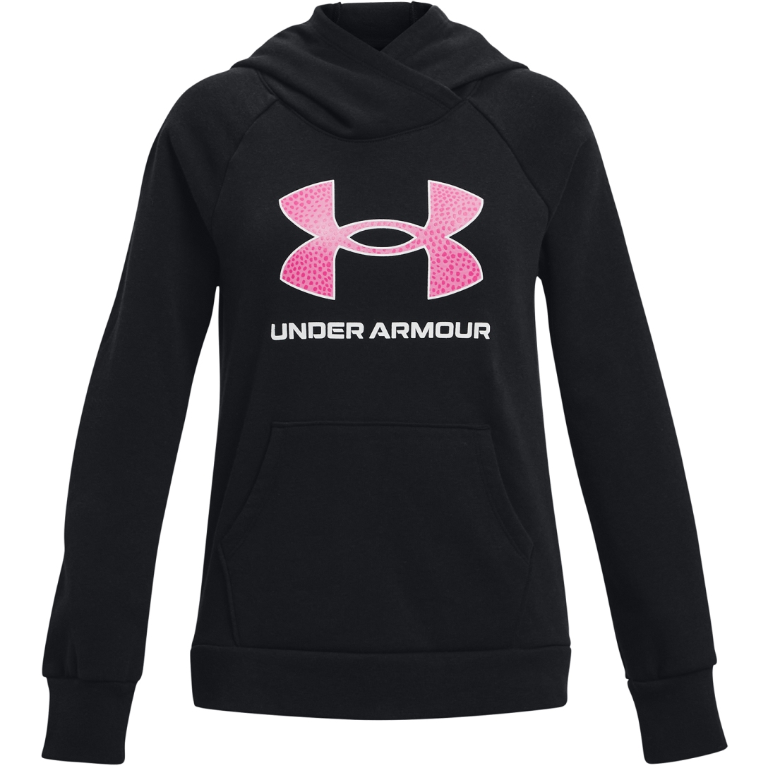 Under Armour girls Rival Fleece Joggers , Black (002)/Cerise , Youth Large