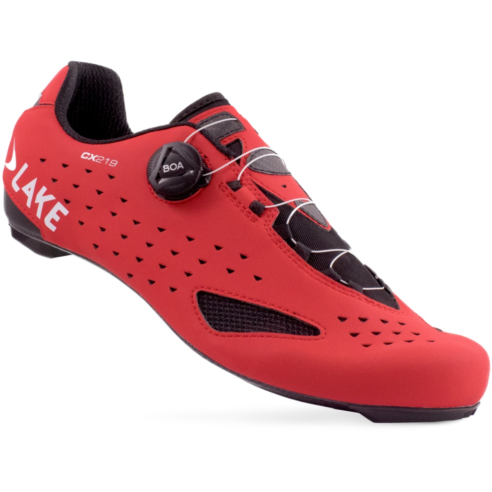 Image of Lake CX219-X Wide Road Shoes Men - red/white
