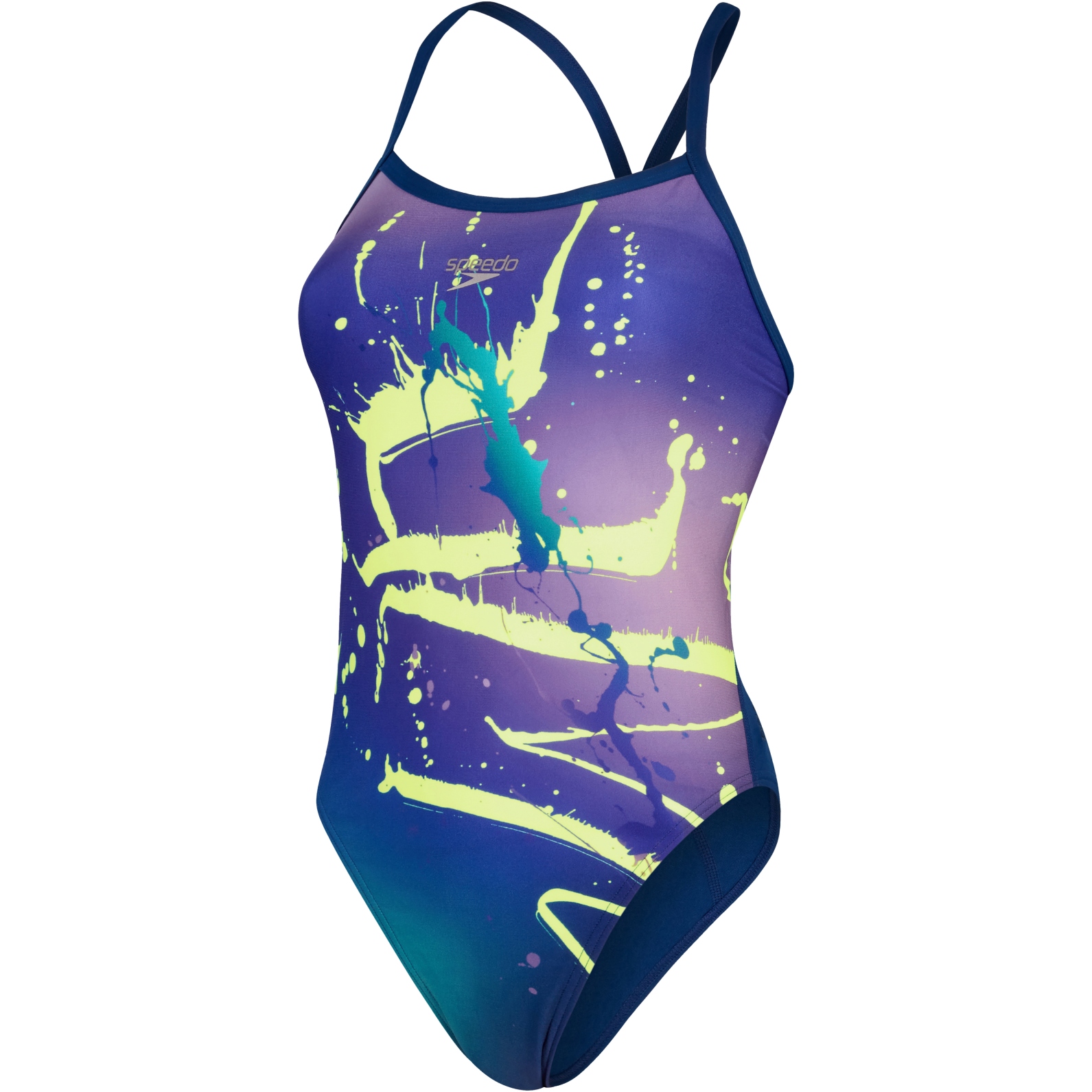 Produktbild von Speedo Placement Digital Turnback Badeanzug - ammonite/miami lilac/bright zest/aquarium