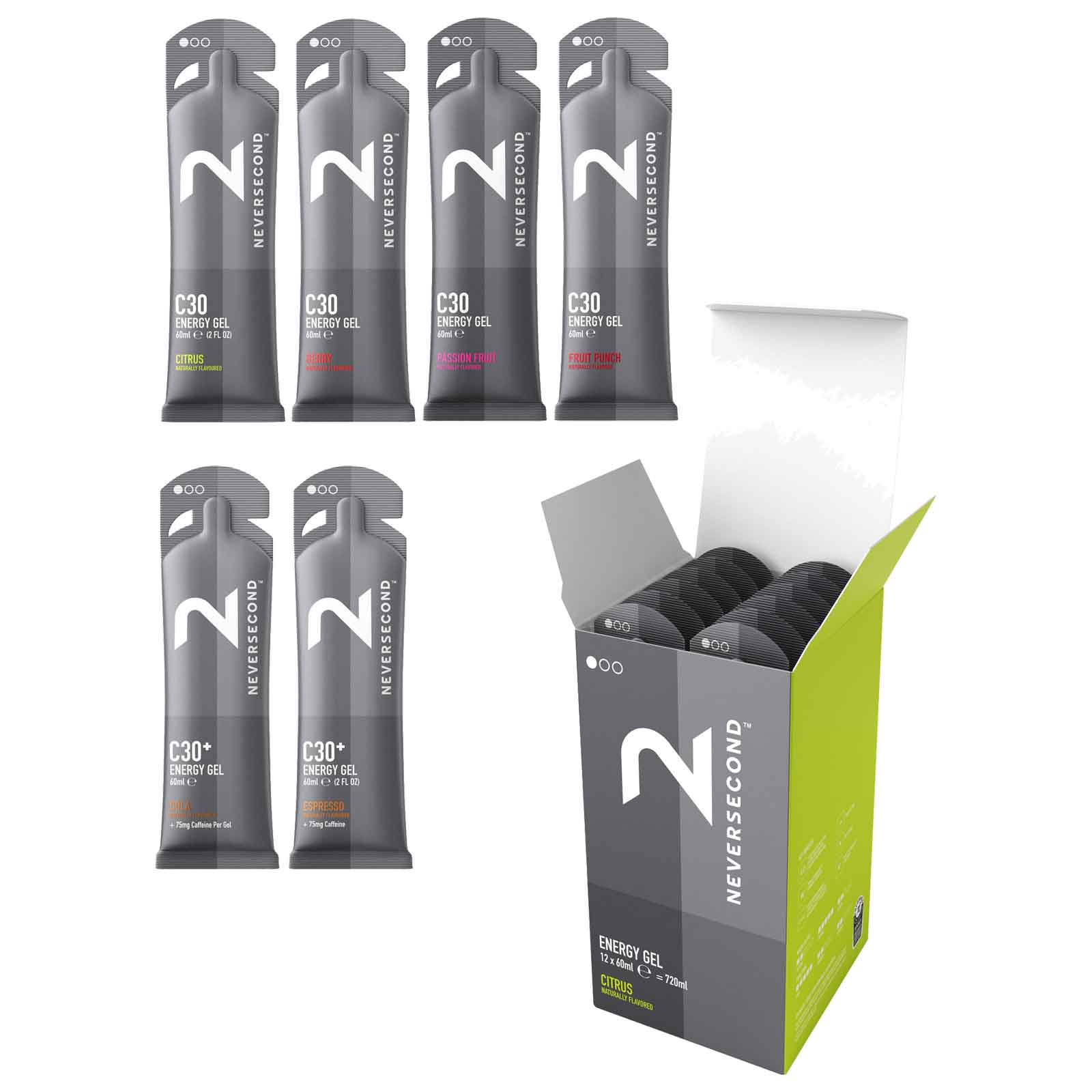 Productfoto van Neversecond C30 Energy Gel with Carbohydrates - 12x60ml