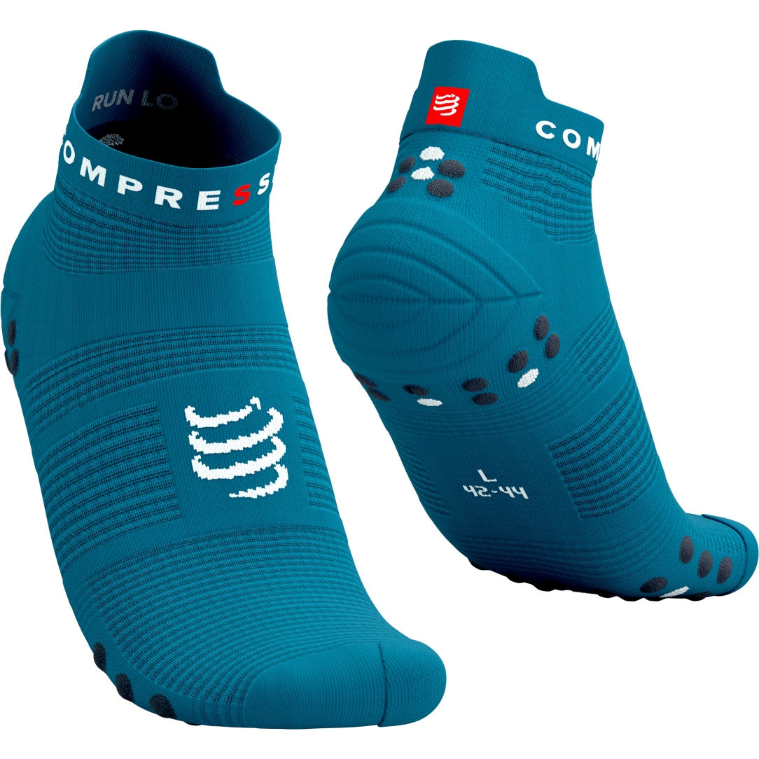 Picture of Compressport Pro Racing Compression Socks v4.0 Run Low - mosaic blue/magnet
