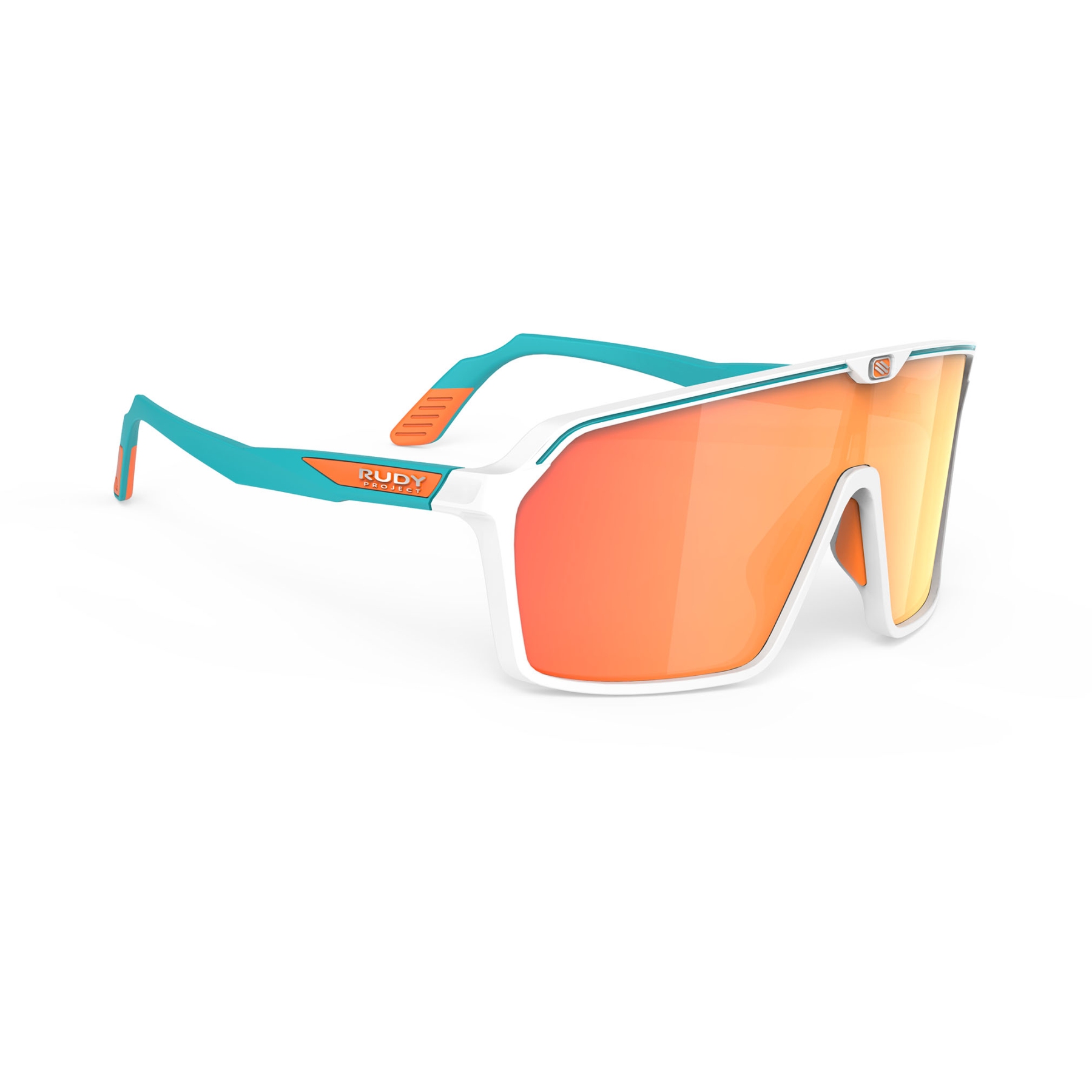 Picture of Rudy Project Spinshield Glasses - White/Water (Matte)/Multilaser Orange