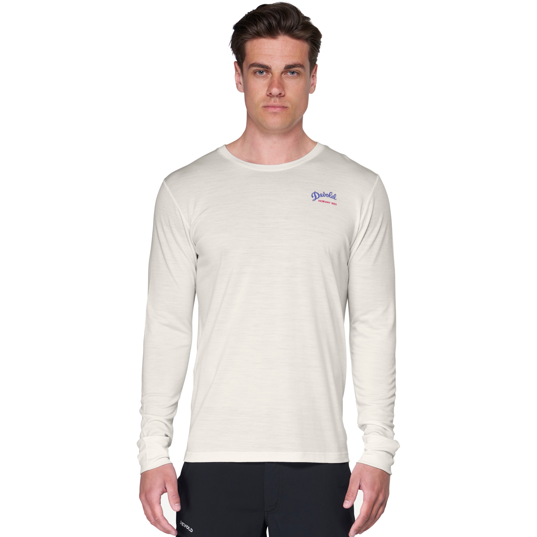 Мужская рубашка с длинным рукавом Devold Classic Script - 001A Белая