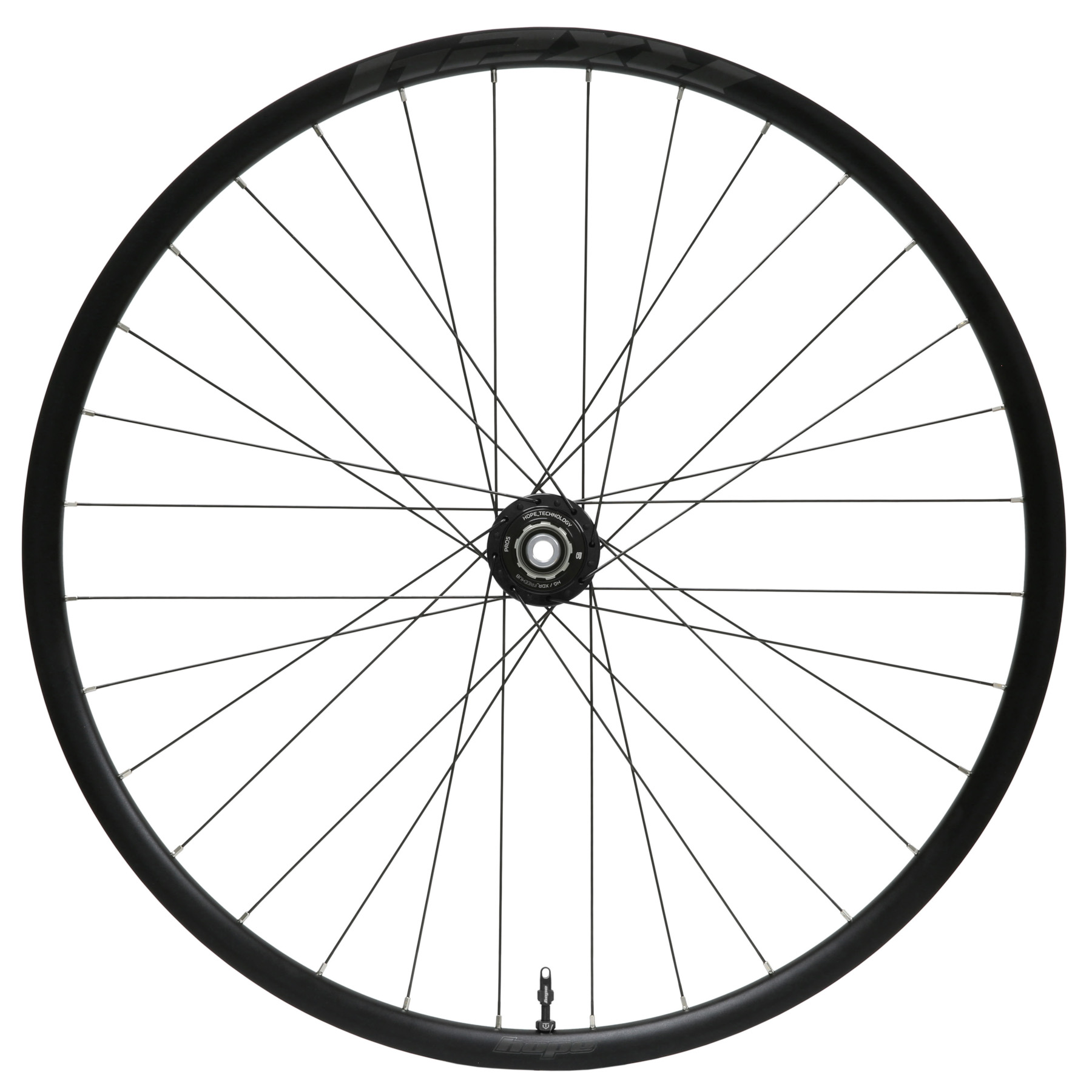 Productfoto van Hope RX24 - Pro 5 Achterwiel - 28&quot; | Clincher | 28 Gaten | Centerlock - 12x142mm - HG | zwart