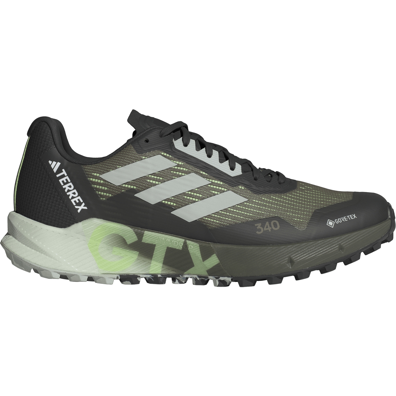 Picture of adidas TERREX Agravic Flow 2 GORE-TEX Trail Running Shoes Men - olive strata/wonder silver/green spark IG8020