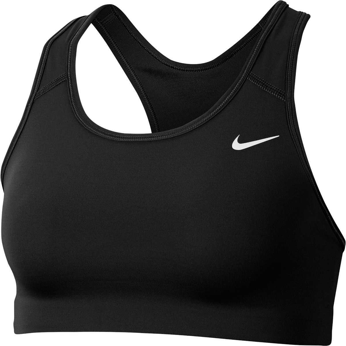 Picture of Nike Dri-FIT Swoosh Non Padded Medium Support Sports Bra Women - black/white BV3630-010