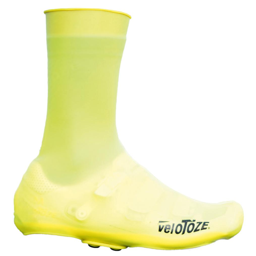 Productfoto van veloToze Silicone Snap Road Shoe Cover - Tall - viz-yellow
