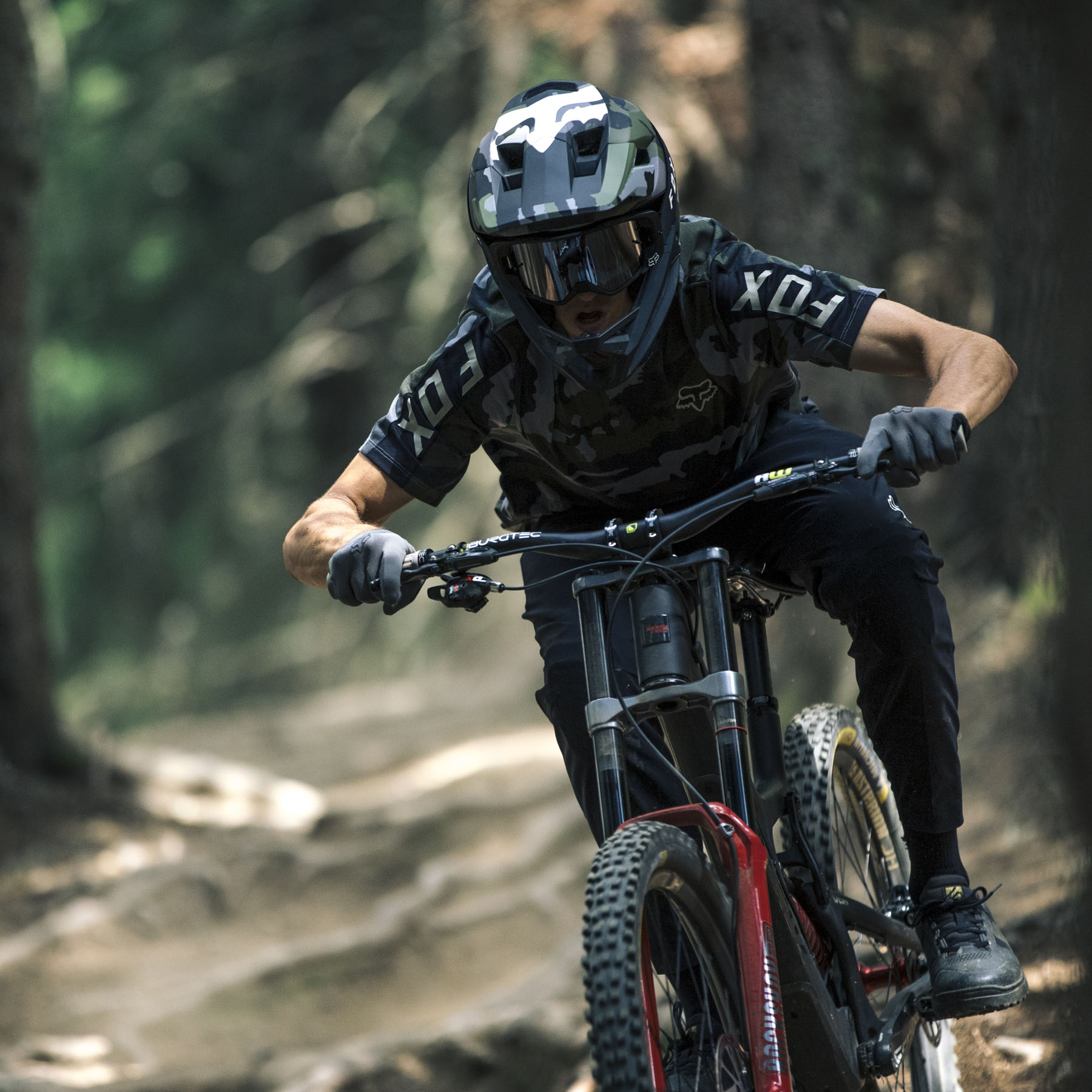  Fox RacingMen'sDROPFRAME PRO Mountain Biking HELMETBlack - Two  Tone : Sports & Outdoors