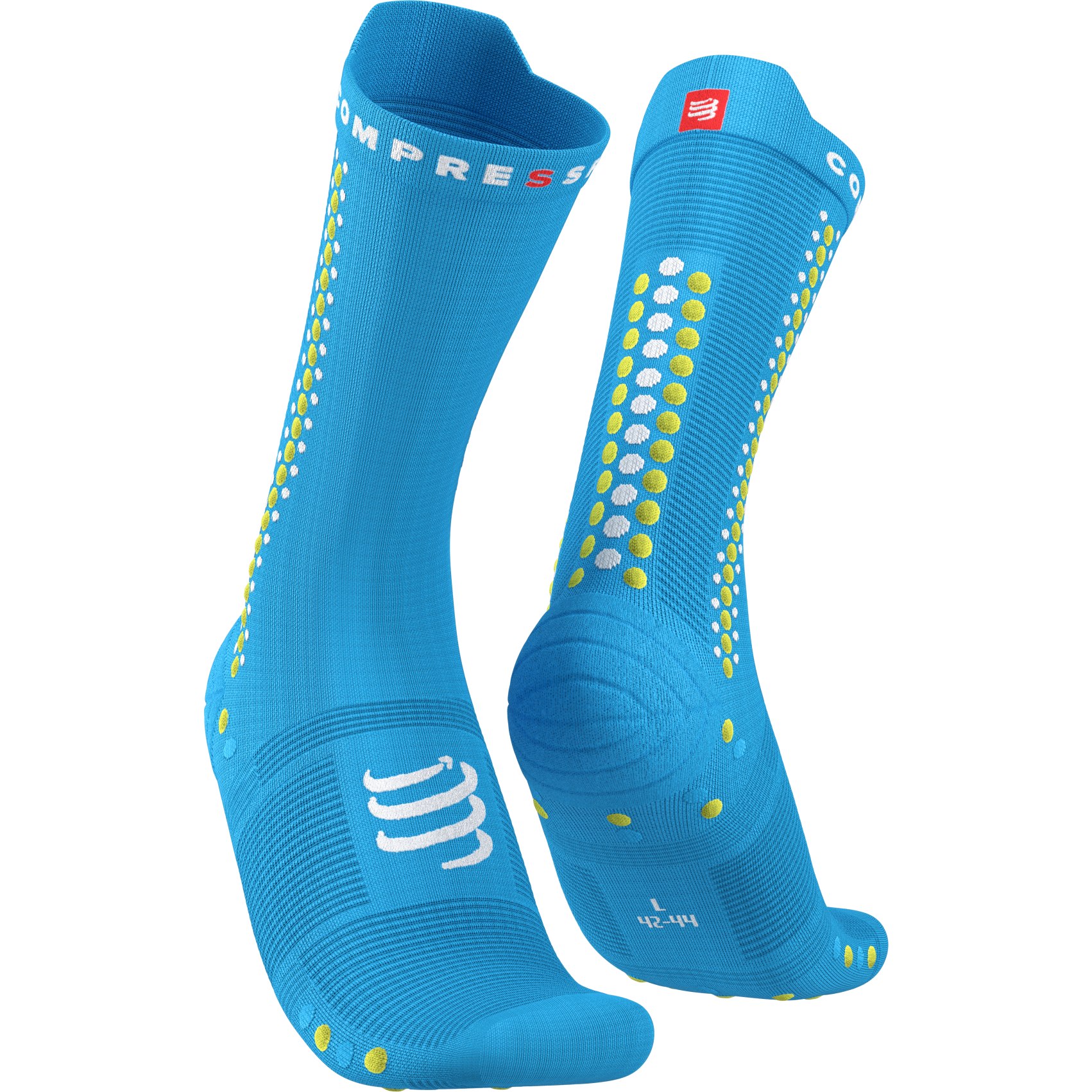 Picture of Compressport Pro Racing Compression Socks v4.0 Bike - fluo blue/primerose