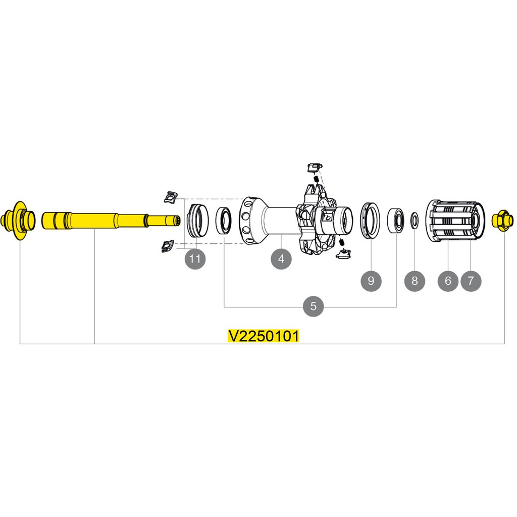 Produktbild von Mavic Hinterrad Achse für R-SYS SLR ab 2015 - V2250101