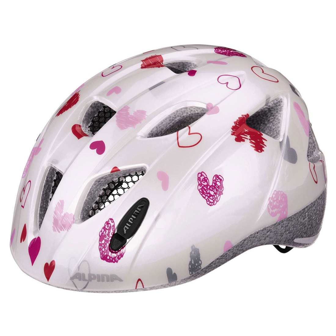 Picture of Alpina Ximo Kids Helmet - white hearts