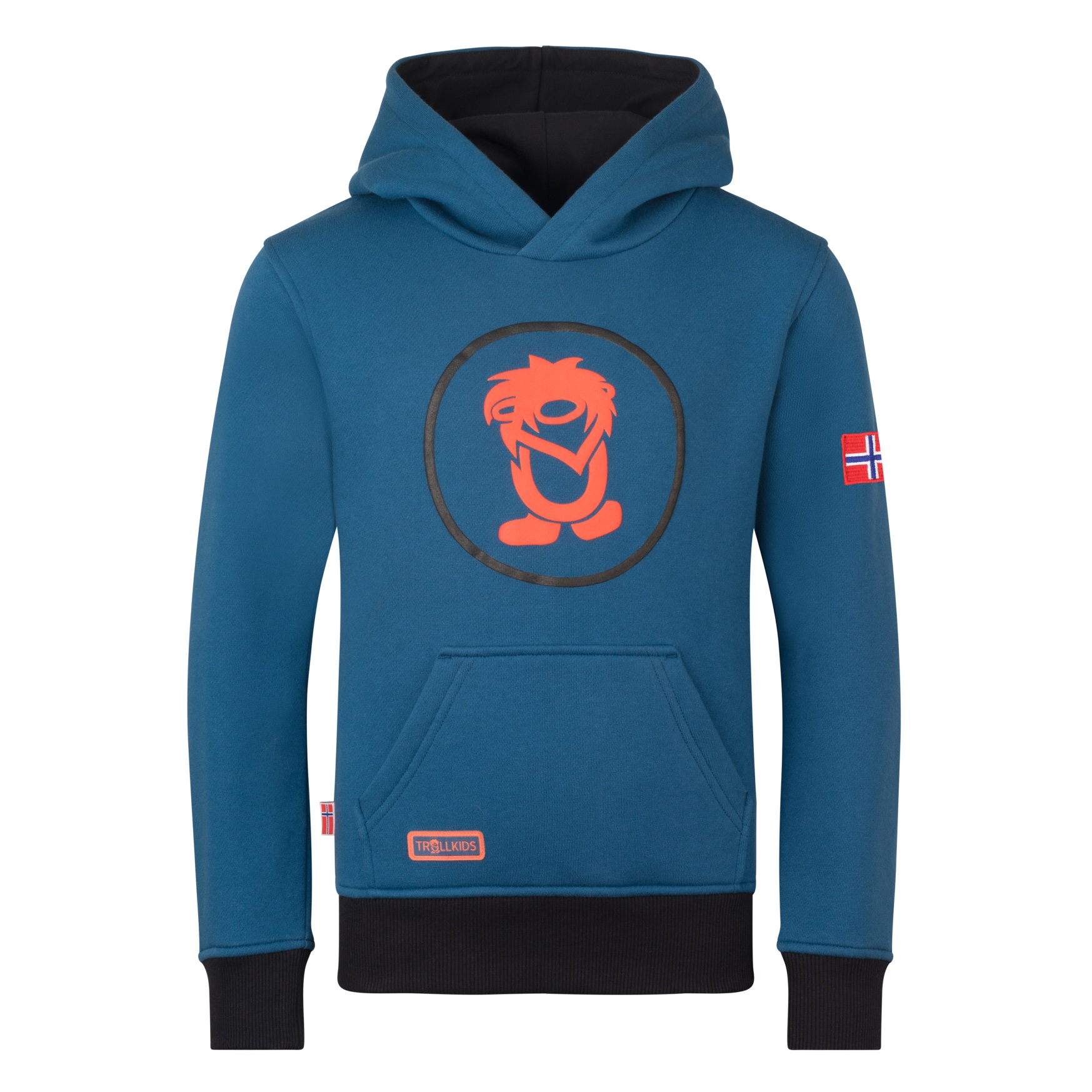 Детский свитер Trollkids Troll Sweater - Скандинавский синий/ Черный/Огненно-оранжевый синий