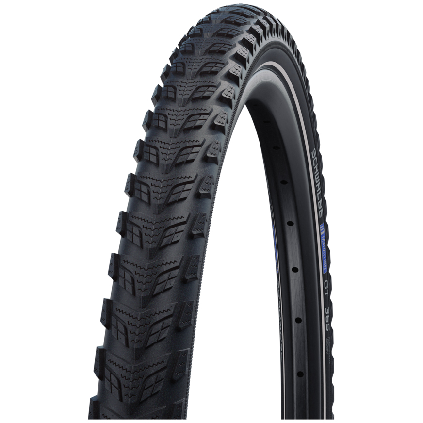 Image of Schwalbe Marathon GT 365 Wire Bead Tire - Performance | Addix 4season | Dual Guard - ECE-R75 - 28x1.50" | Black Reflex